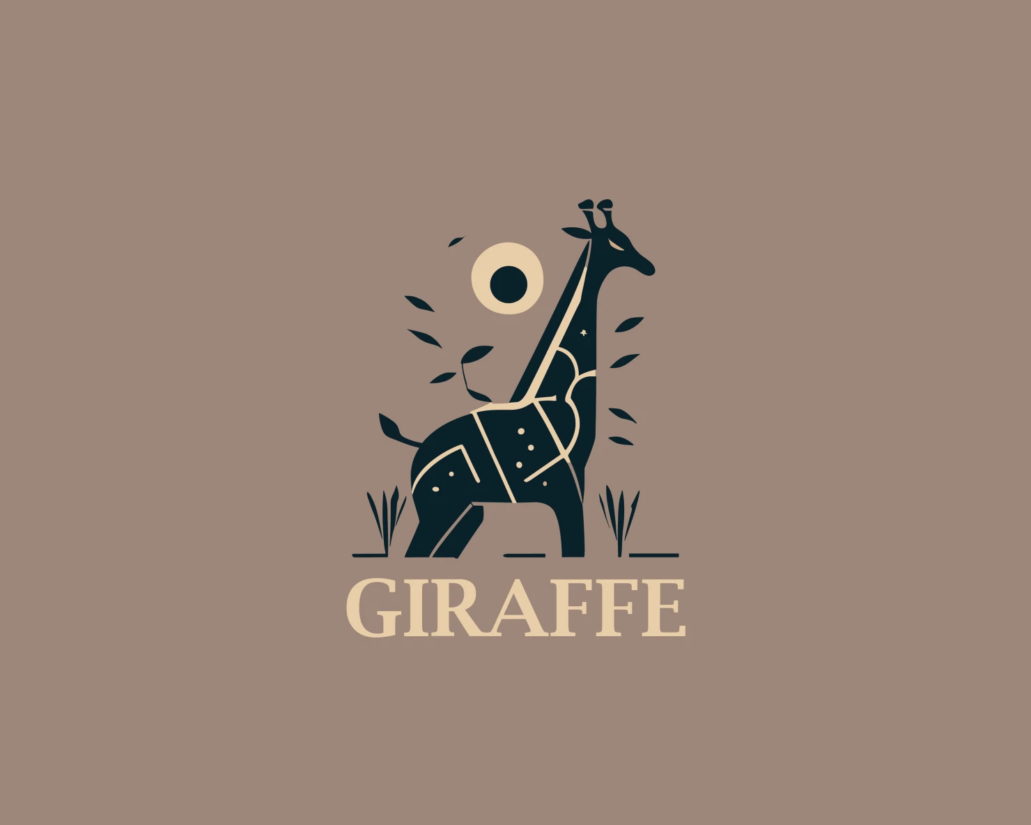 Giraffe customizable logo set design #37384