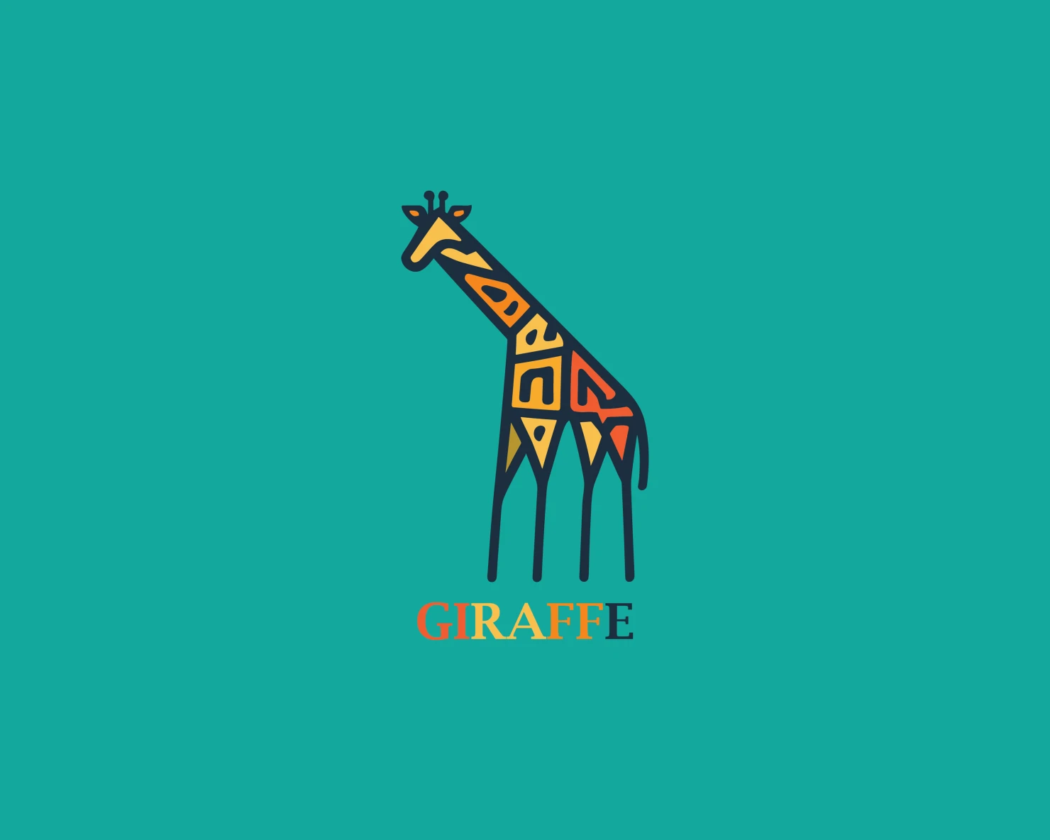 Giraffe customizable logo set design #37387