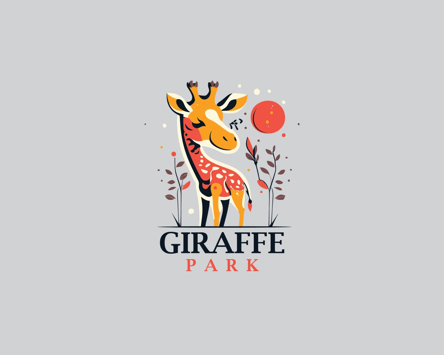 Giraffe customizable logo set design #37399