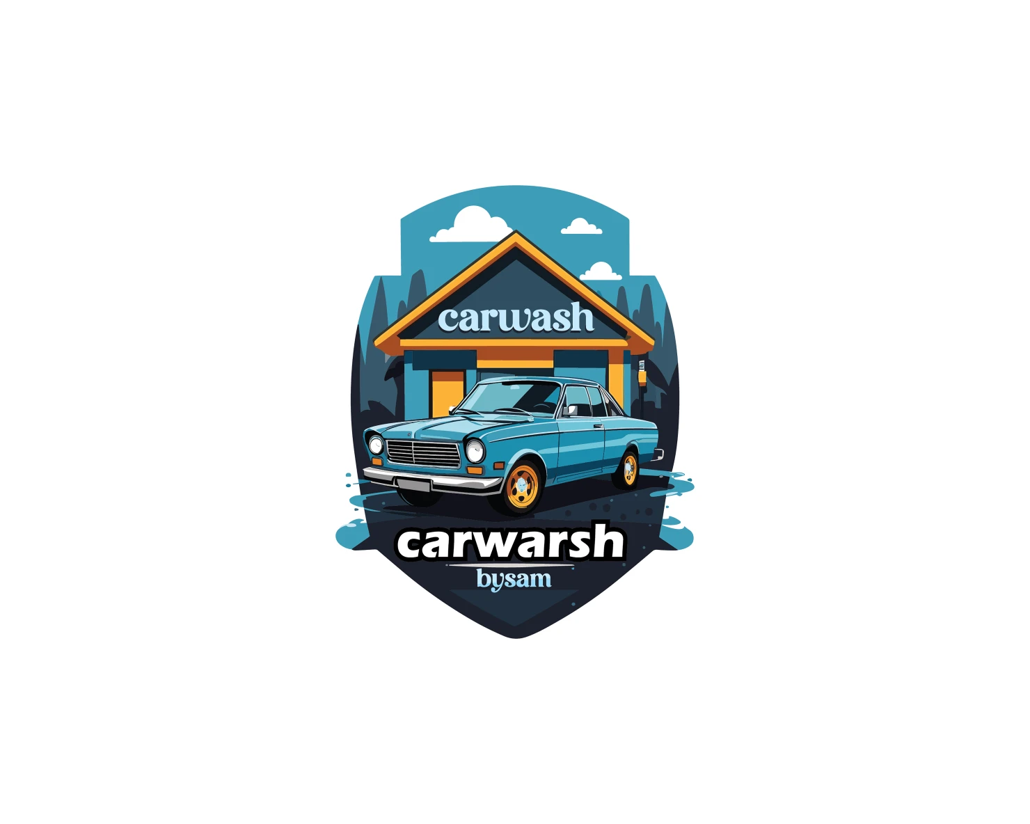 Car wash customizable logo set design #37476