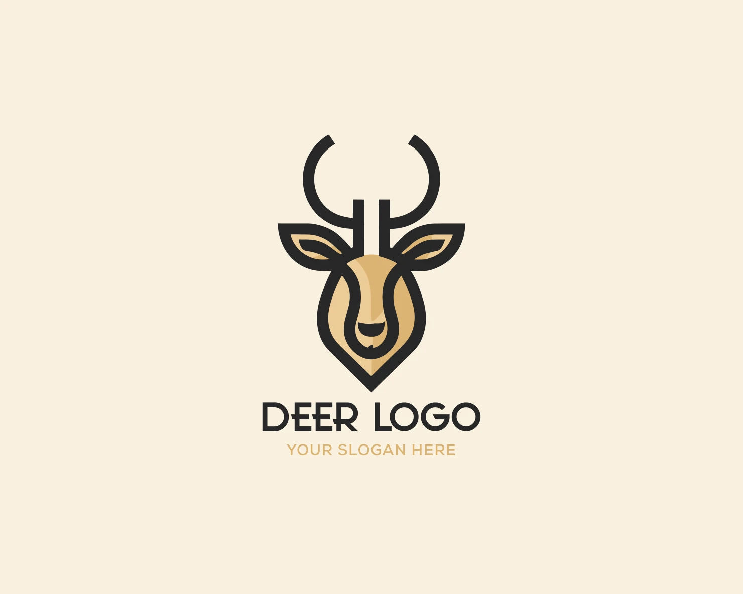 Deer customizable logo set design #37521