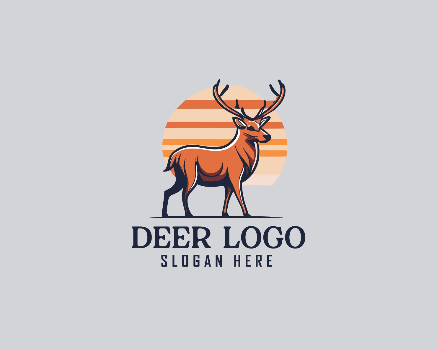 Deer customizable logo set design #37551
