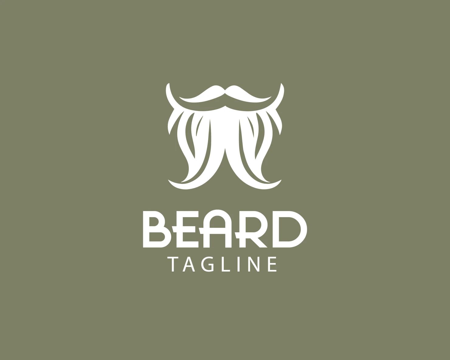 Beard customizable logo set design #37648