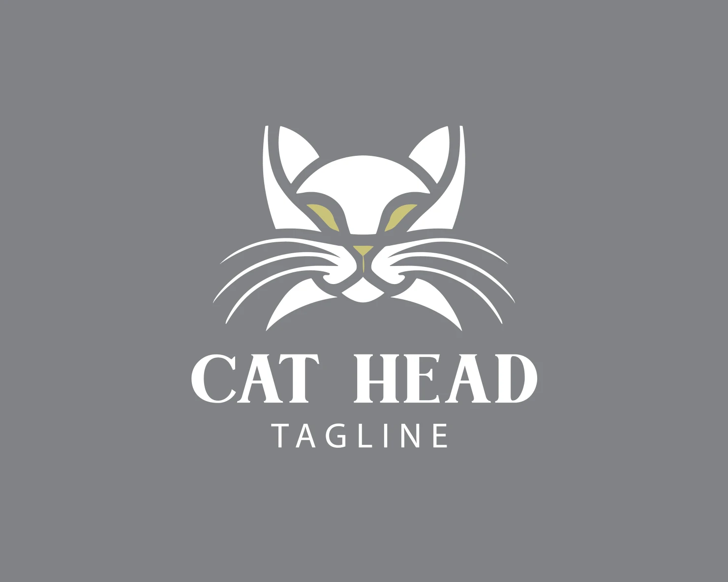 Cat head customizable logo set design #37674