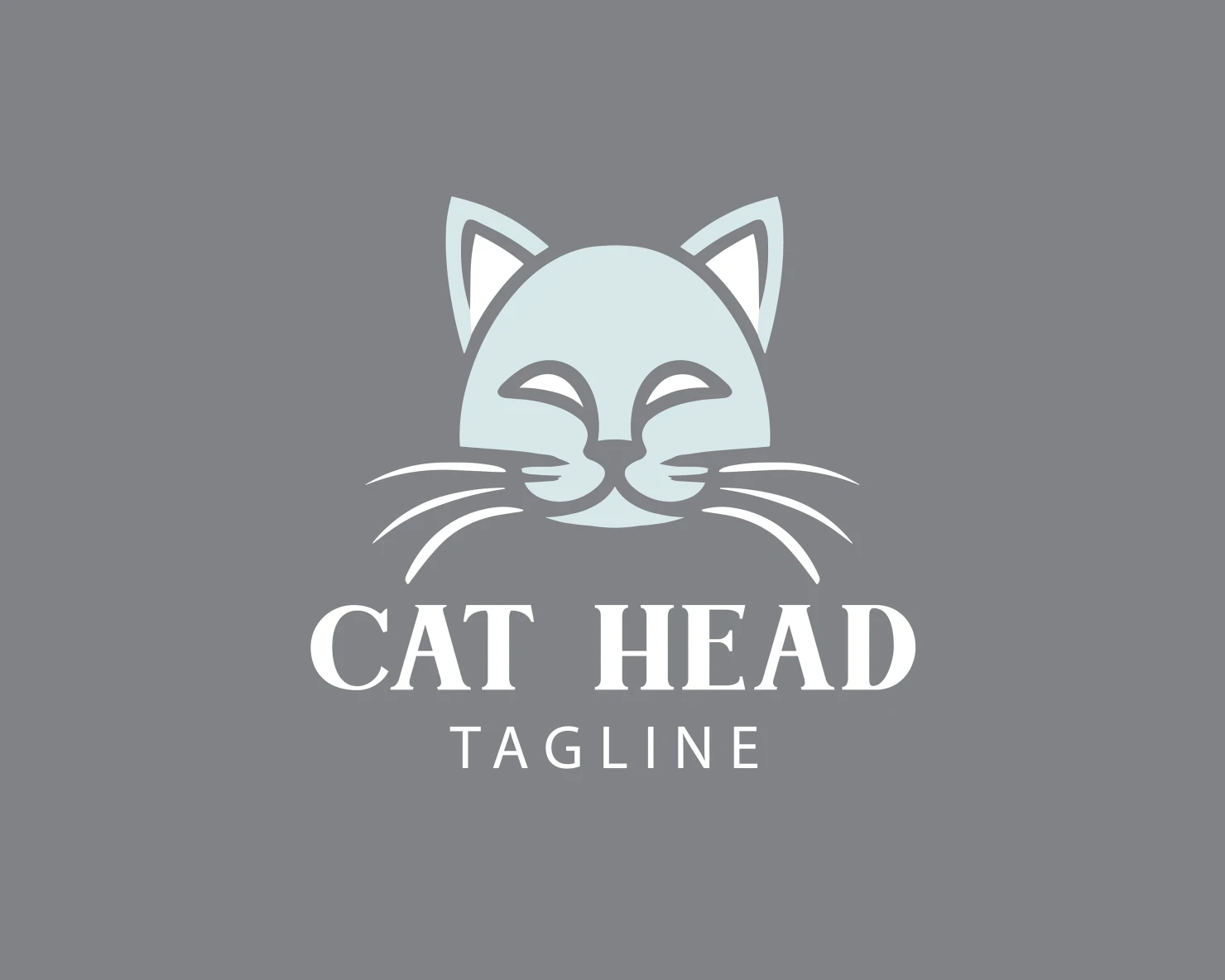 Cat head customizable logo set design #37677