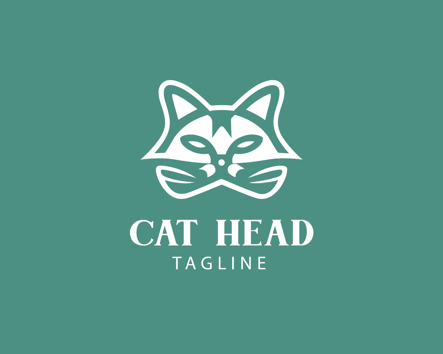 Cat head customizable logo set design #37678