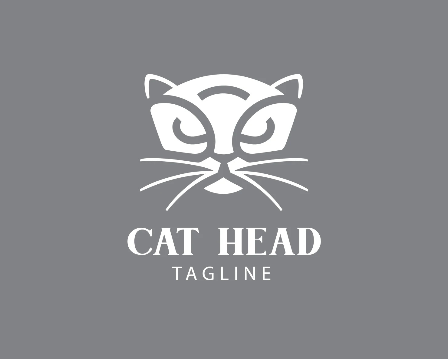 Cat head customizable logo set design #37680
