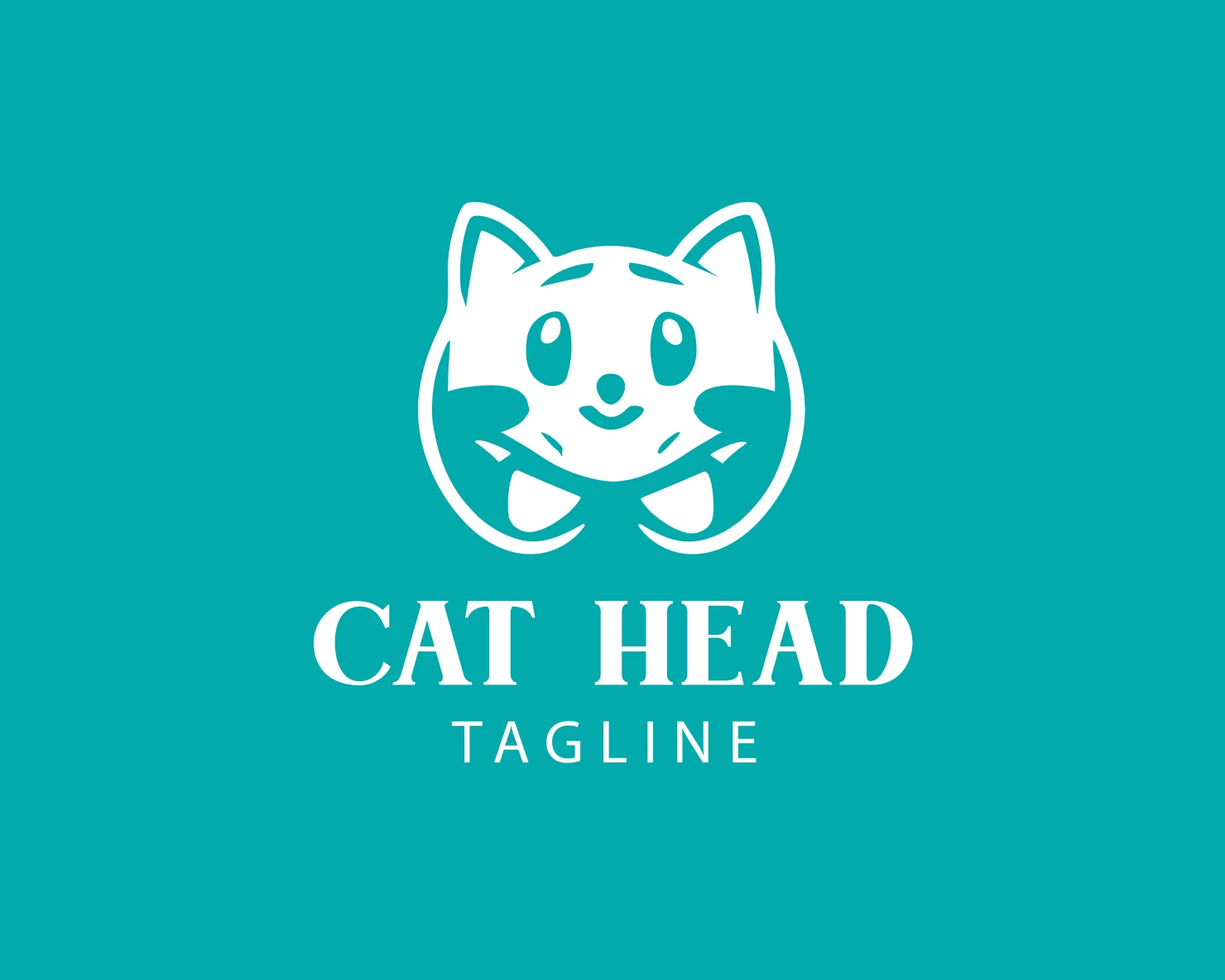 Cat head customizable logo set design #37682