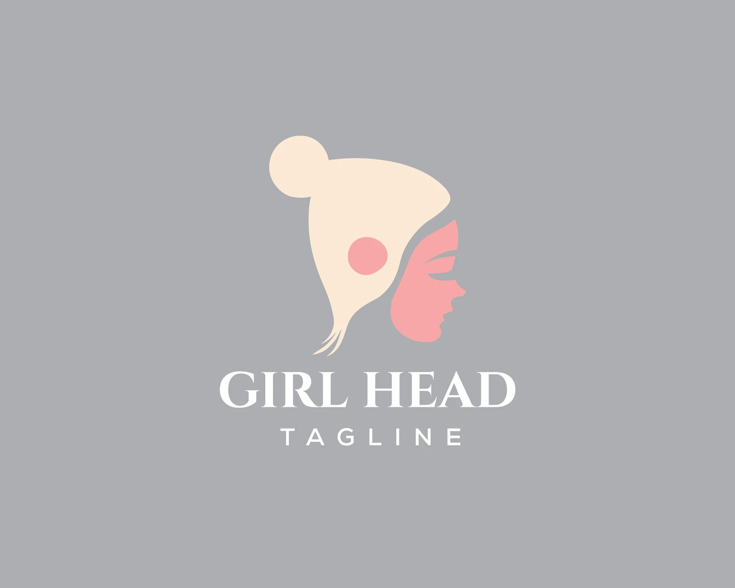 Girl head customizable logo set design #37712
