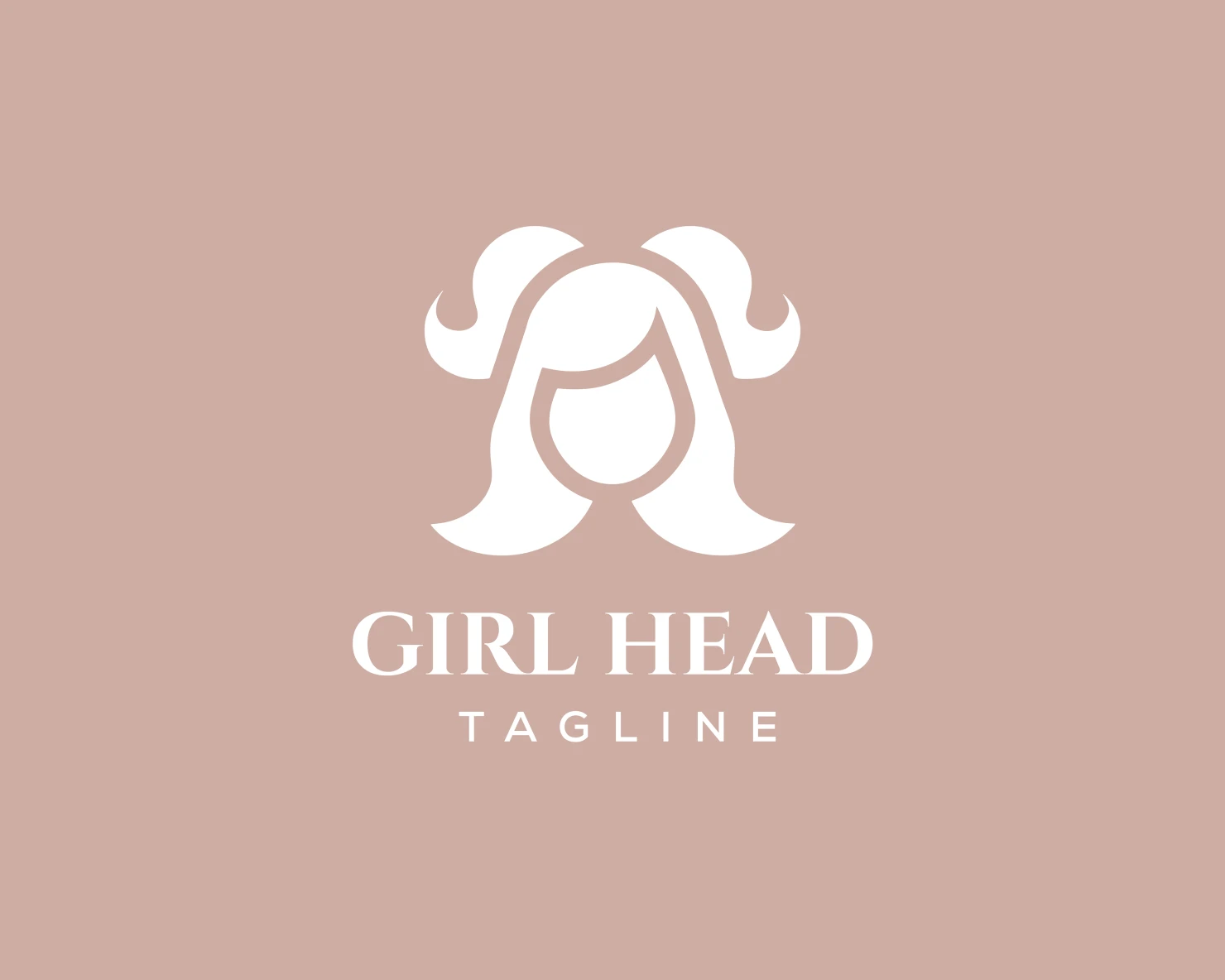 Girl head customizable logo set design #37713