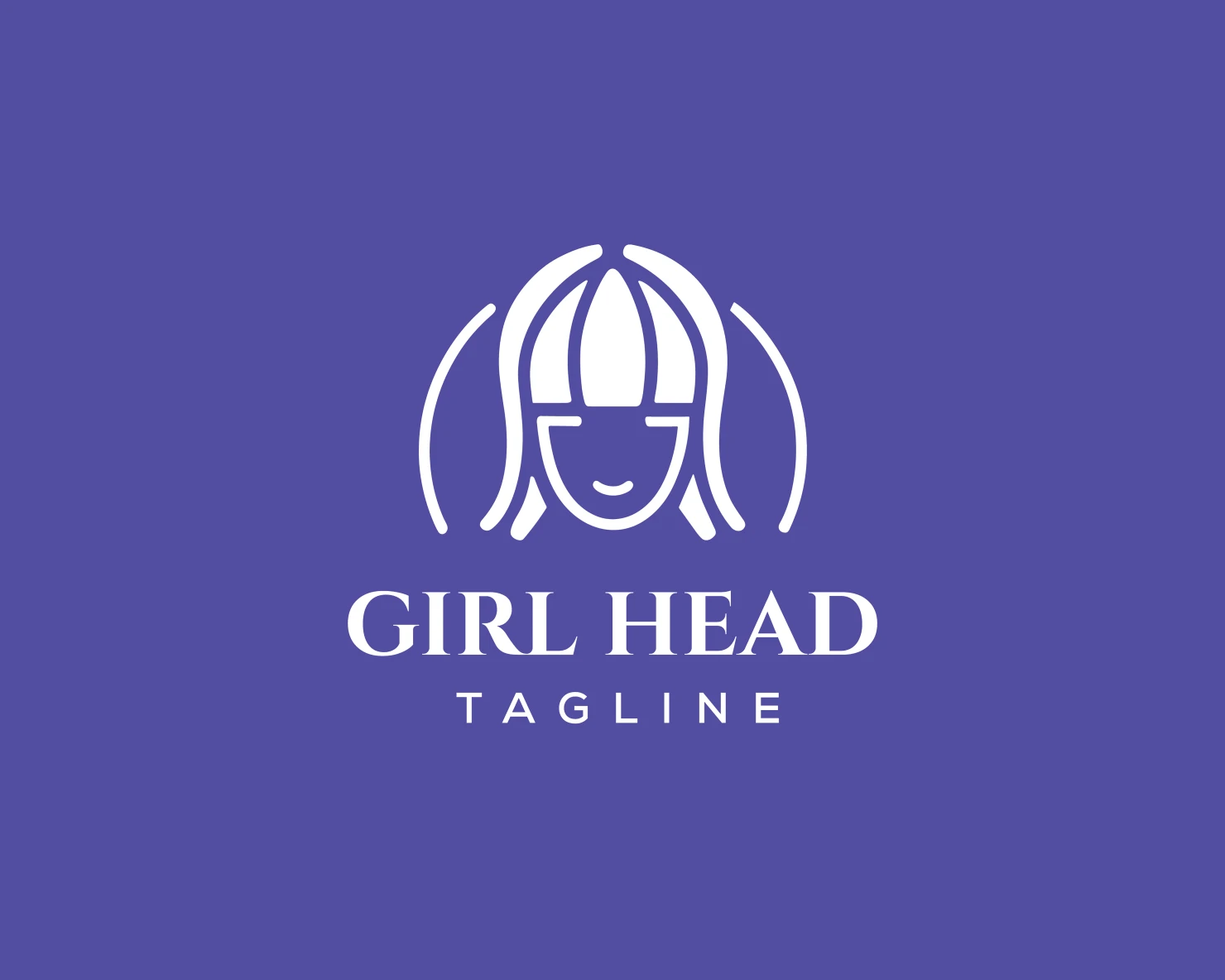 Girl head customizable logo set design #37714