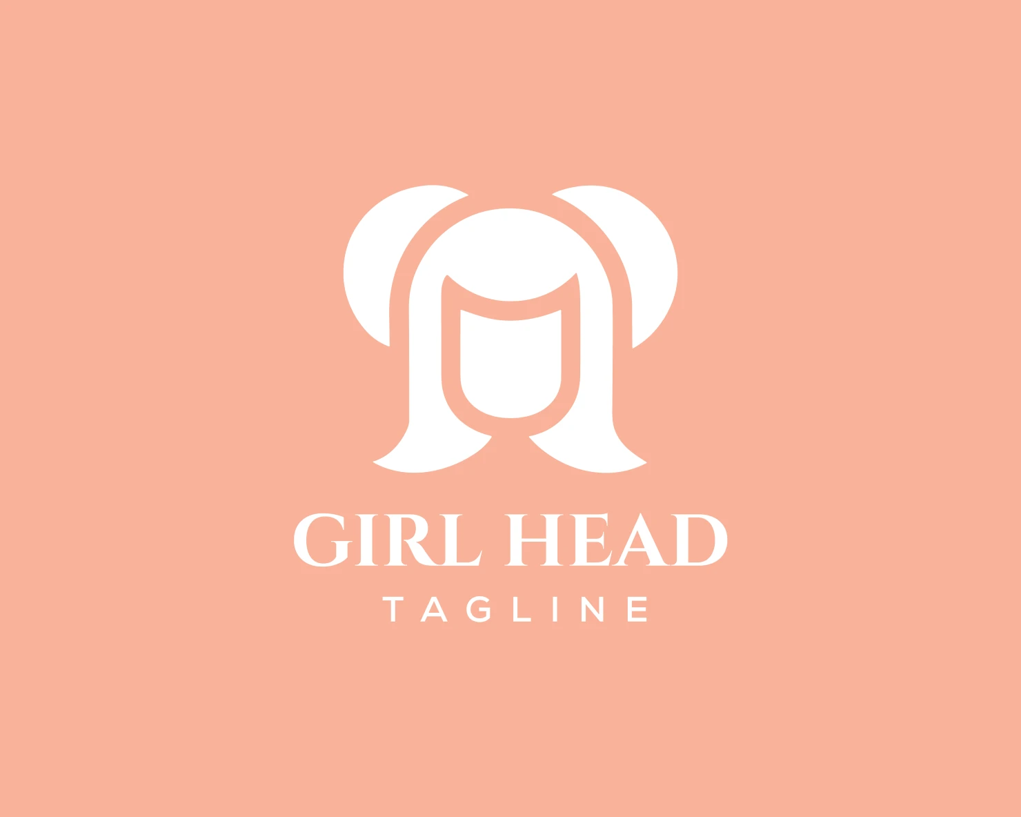 Girl head customizable logo set design #37716