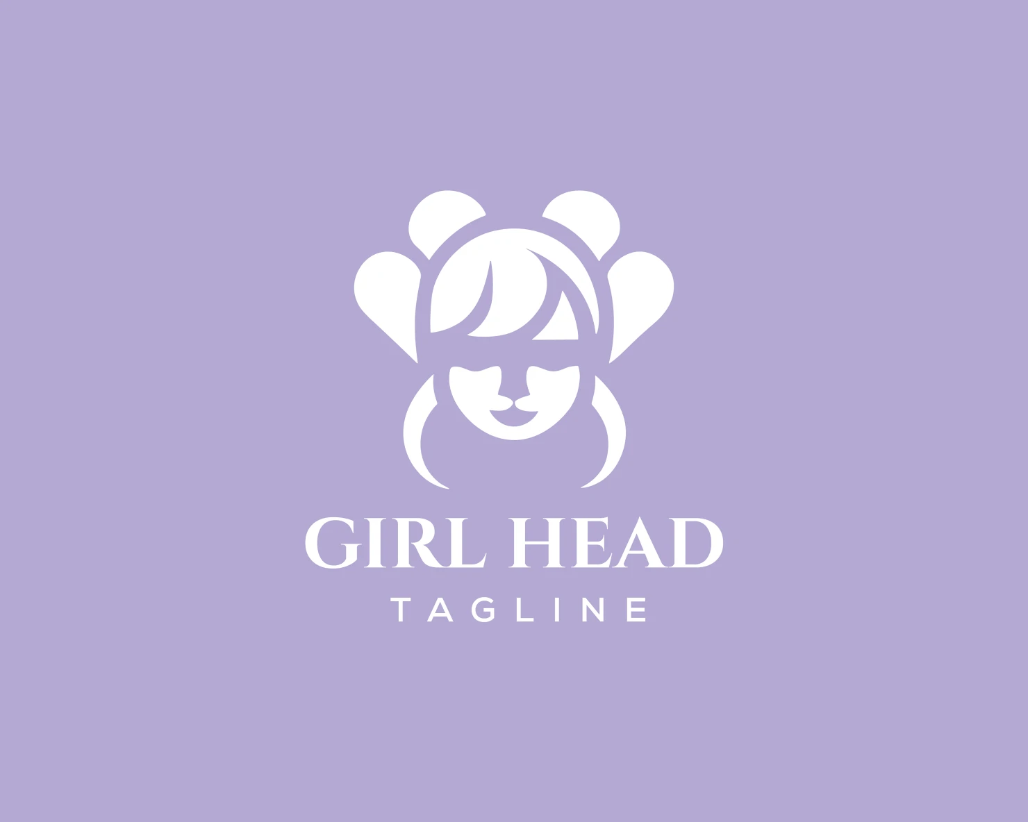 Girl head customizable logo set design #37717