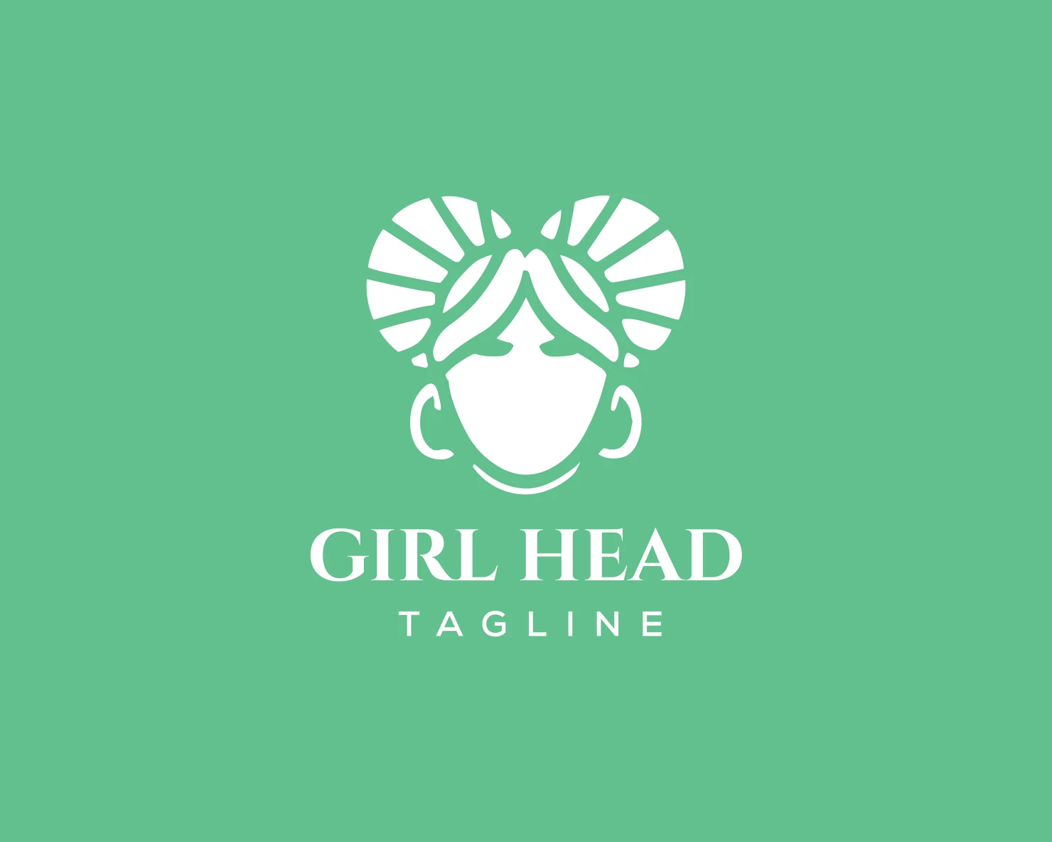 Girl head customizable logo set design #37719