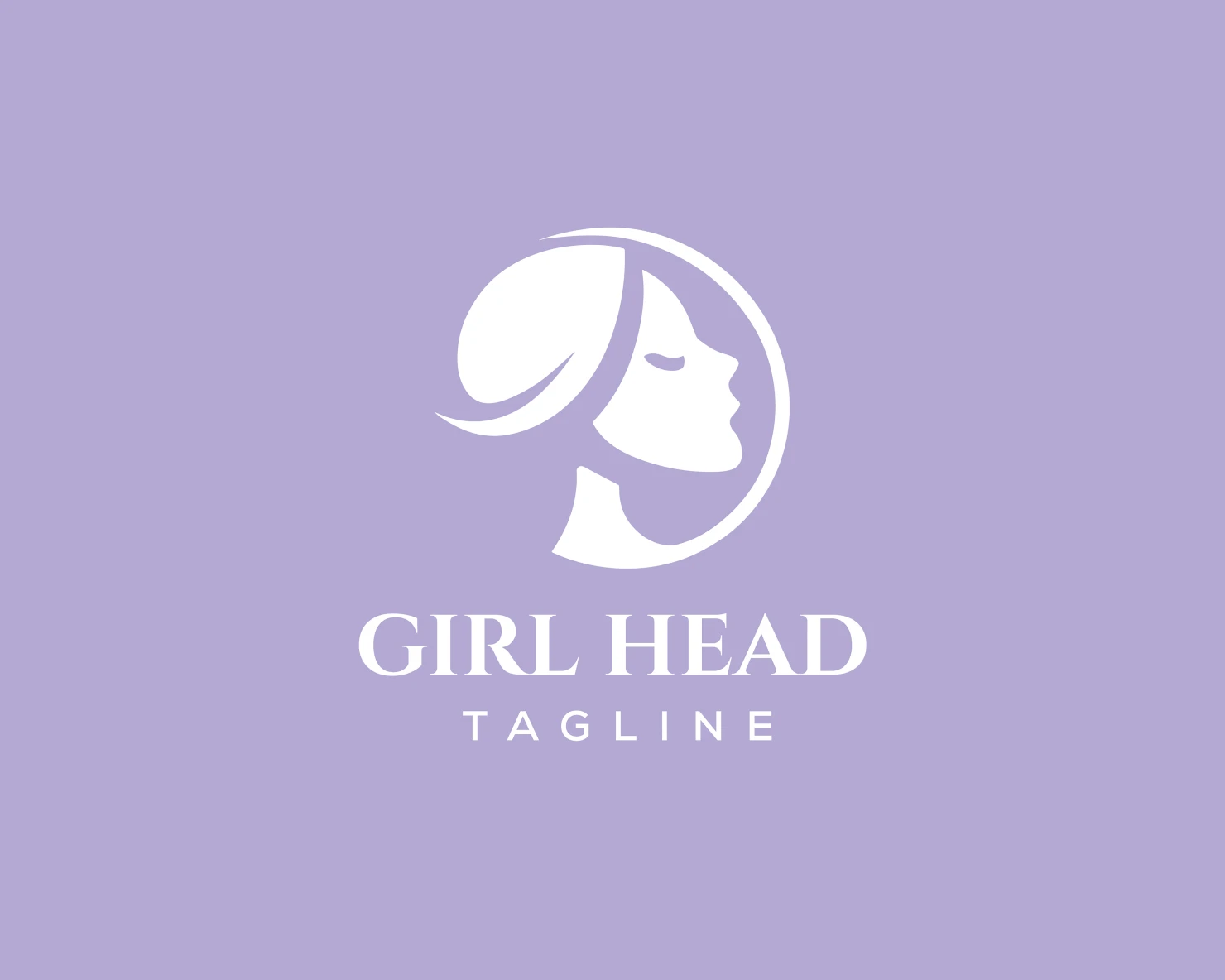 Girl head customizable logo set design #37720