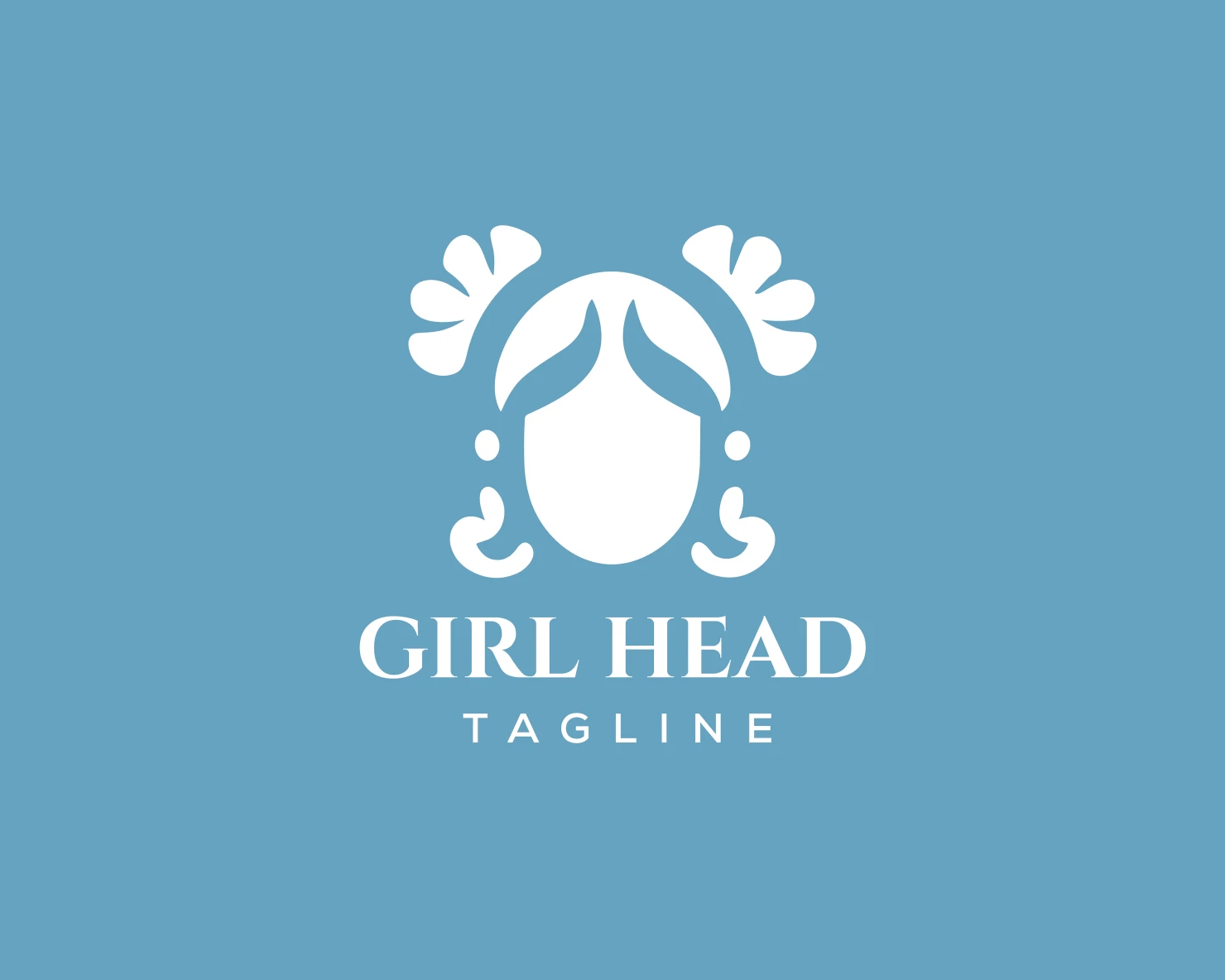 Girl head customizable logo set design #37722