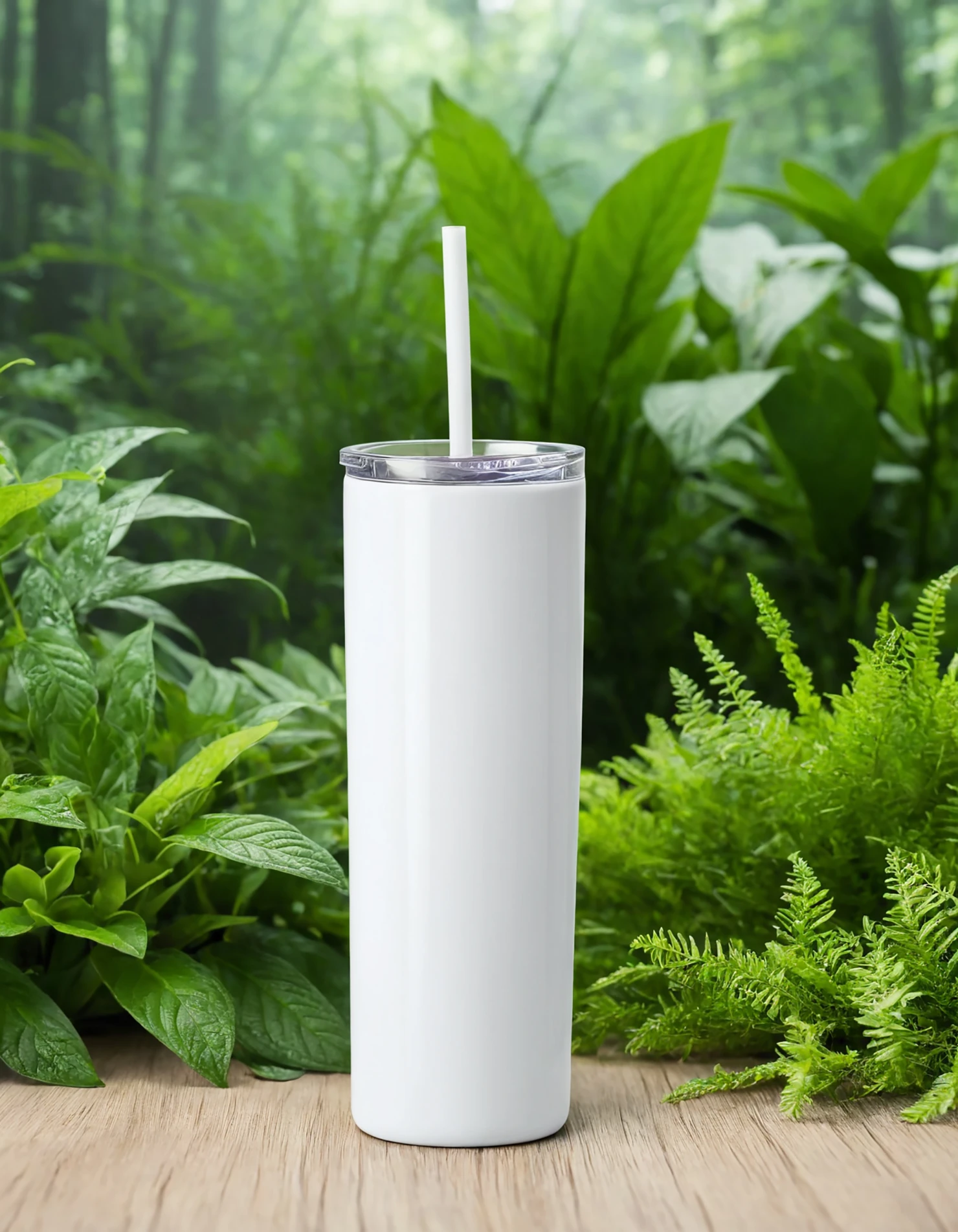 White color sublimation 20 oz skinny tumbler with straw #39766