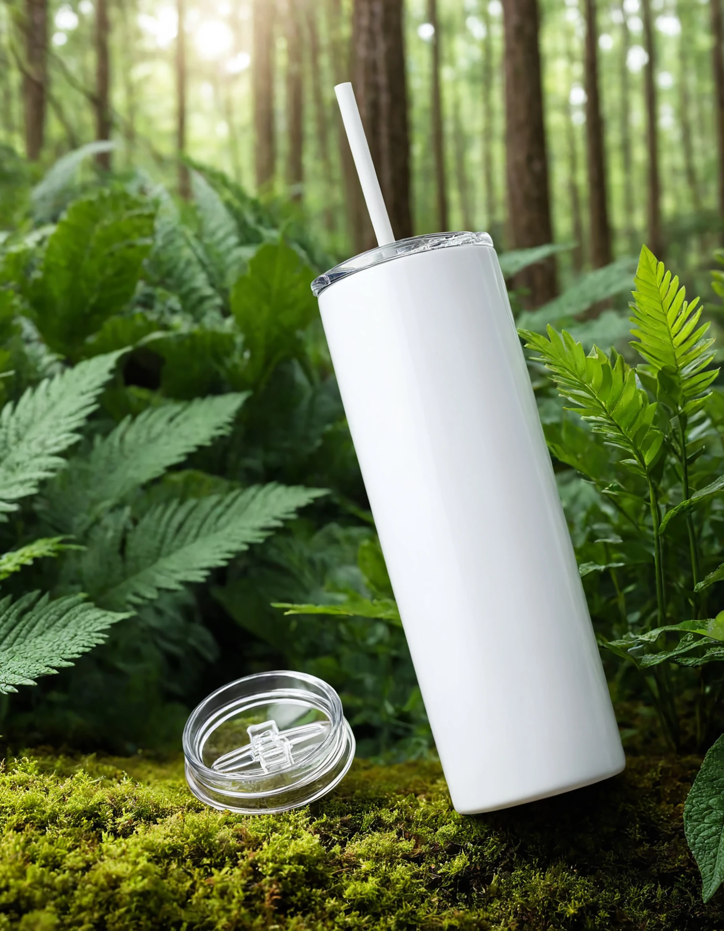 White color sublimation 20 oz skinny tumbler with straw #39777