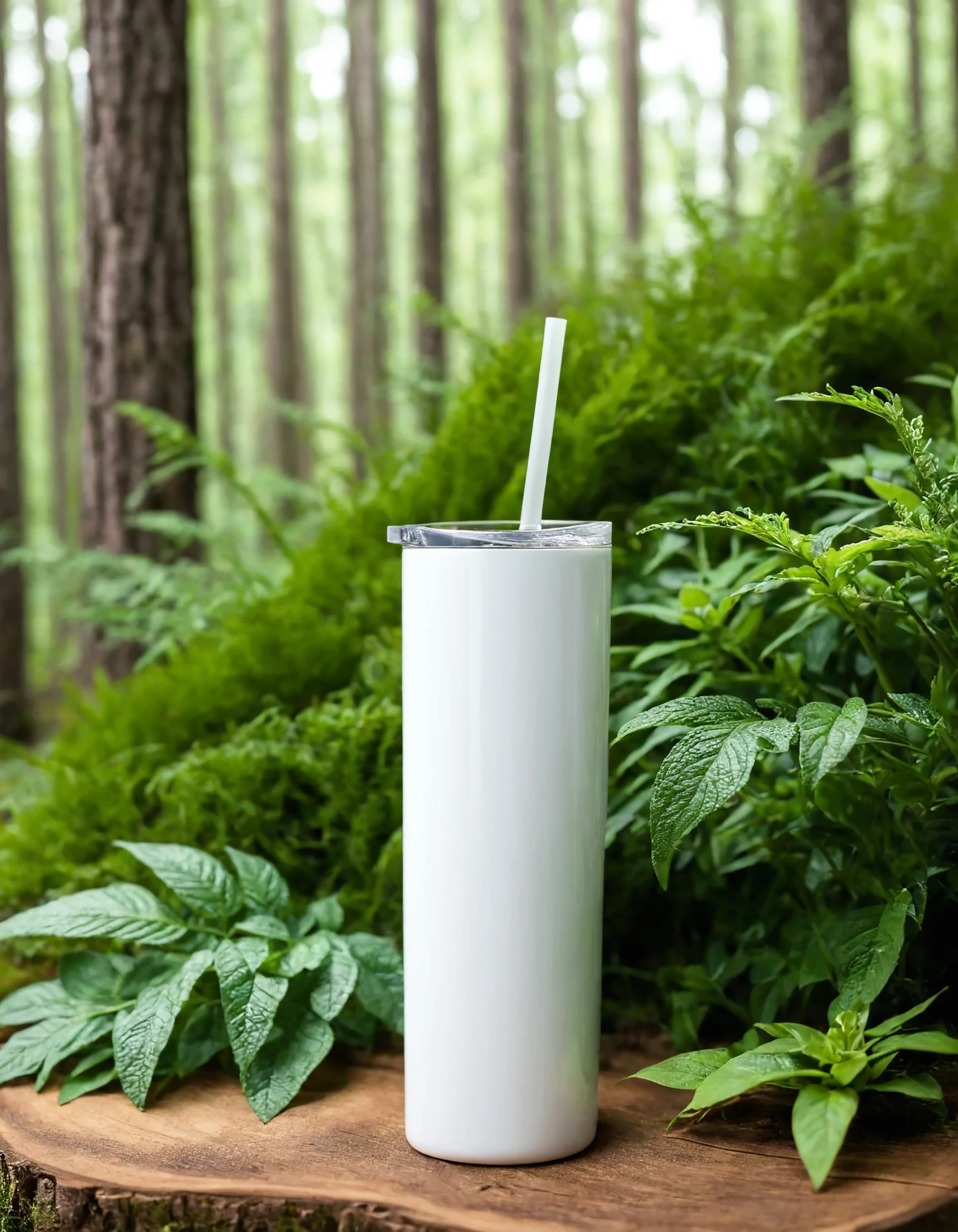 White color sublimation 20 oz skinny tumbler with straw #39787
