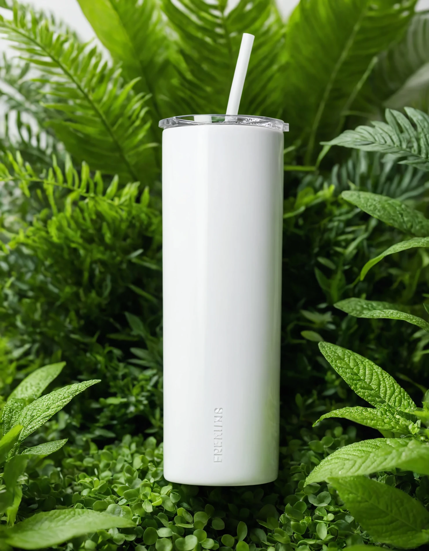 White color sublimation 20 oz skinny tumbler with straw #39788