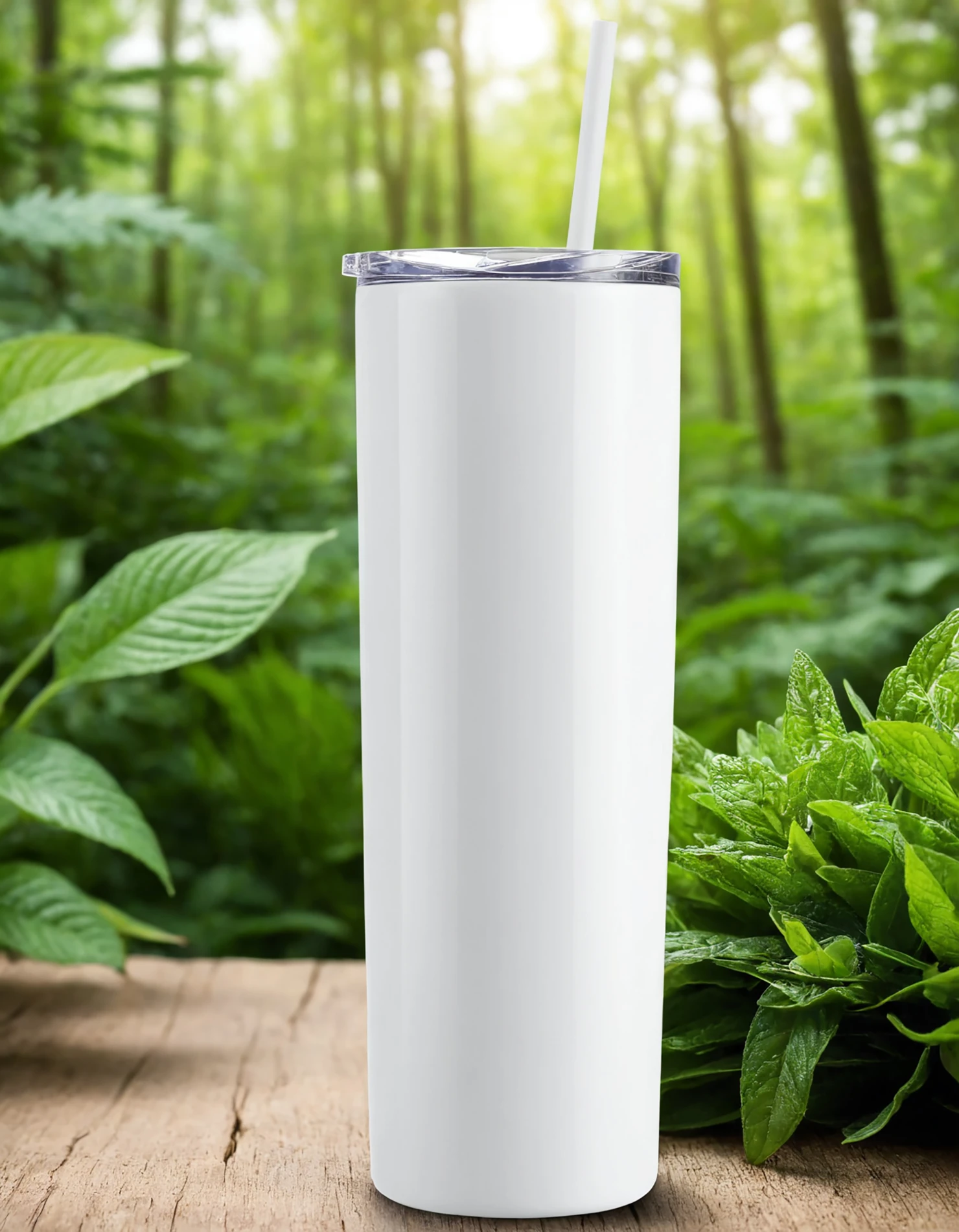 White color sublimation 20 oz skinny tumbler with straw #39794