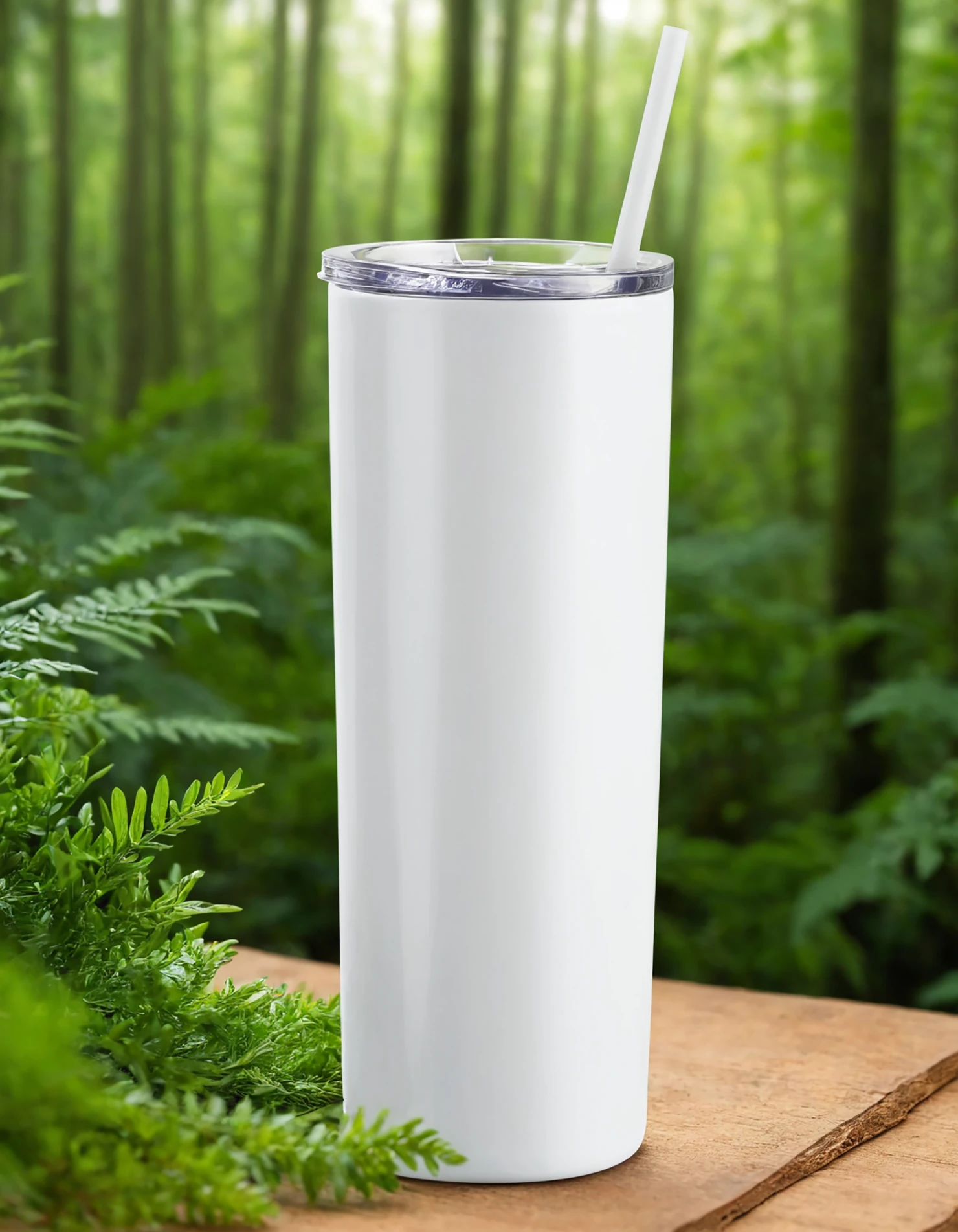 White color sublimation 20 oz skinny tumbler with straw #39802