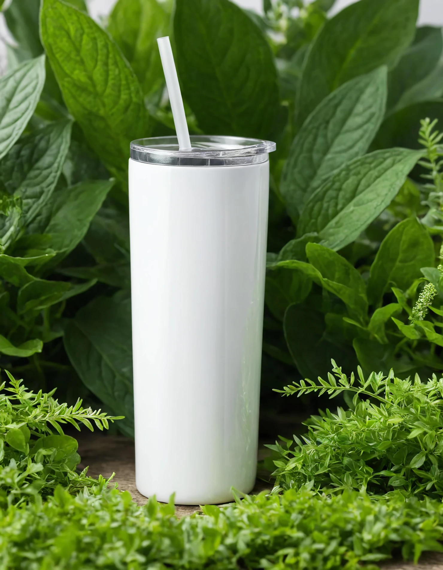 White color sublimation 20 oz skinny tumbler with straw #39805