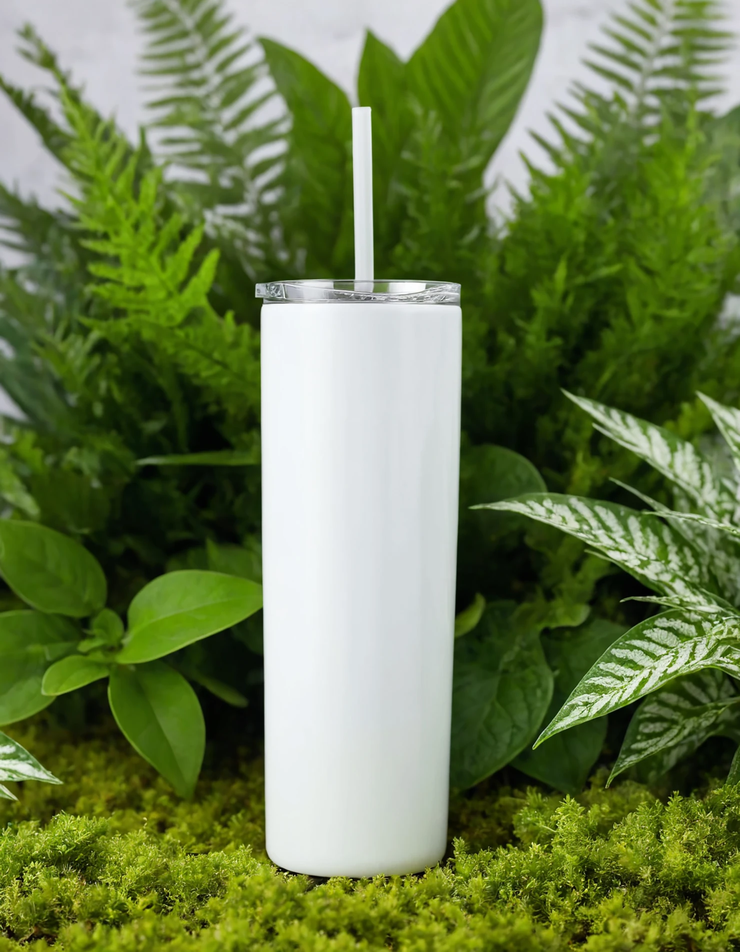 White color sublimation 20 oz skinny tumbler with straw #39818