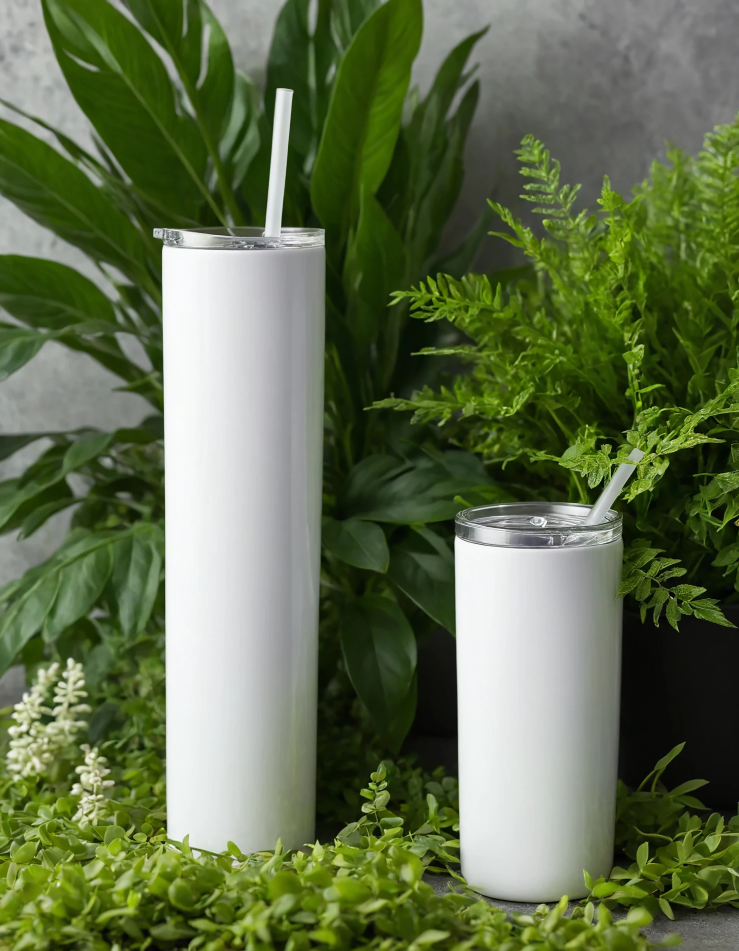 White color sublimation 20 oz skinny tumbler with straw #39822