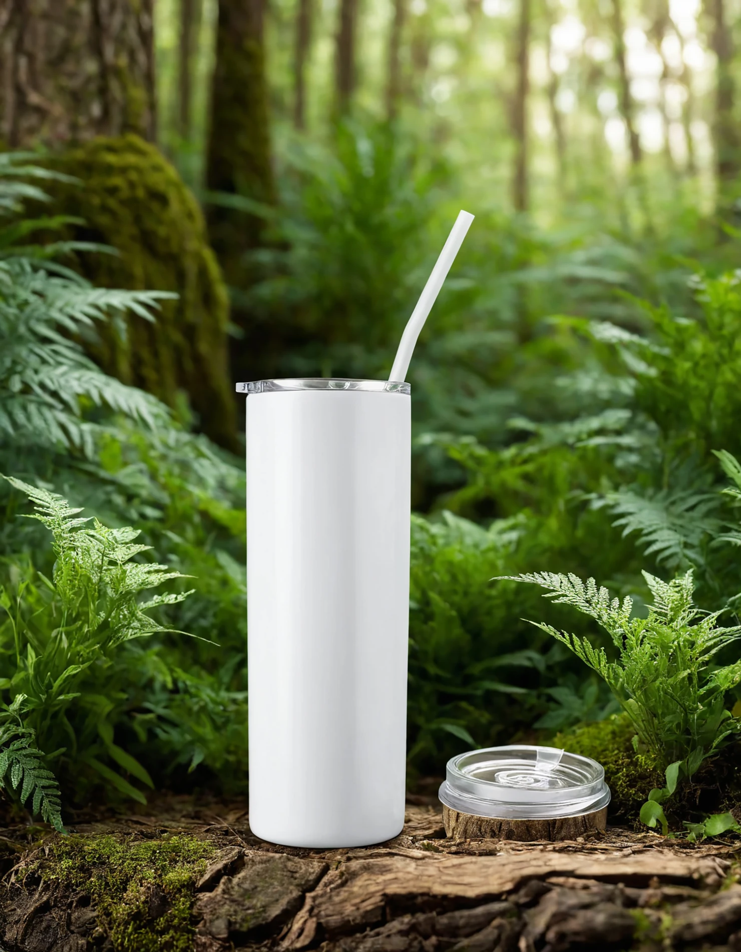 White color sublimation 20 oz skinny tumbler with straw #39826