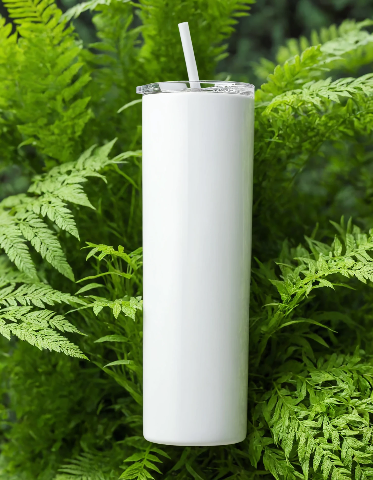 White color sublimation 20 oz skinny tumbler with straw #39827