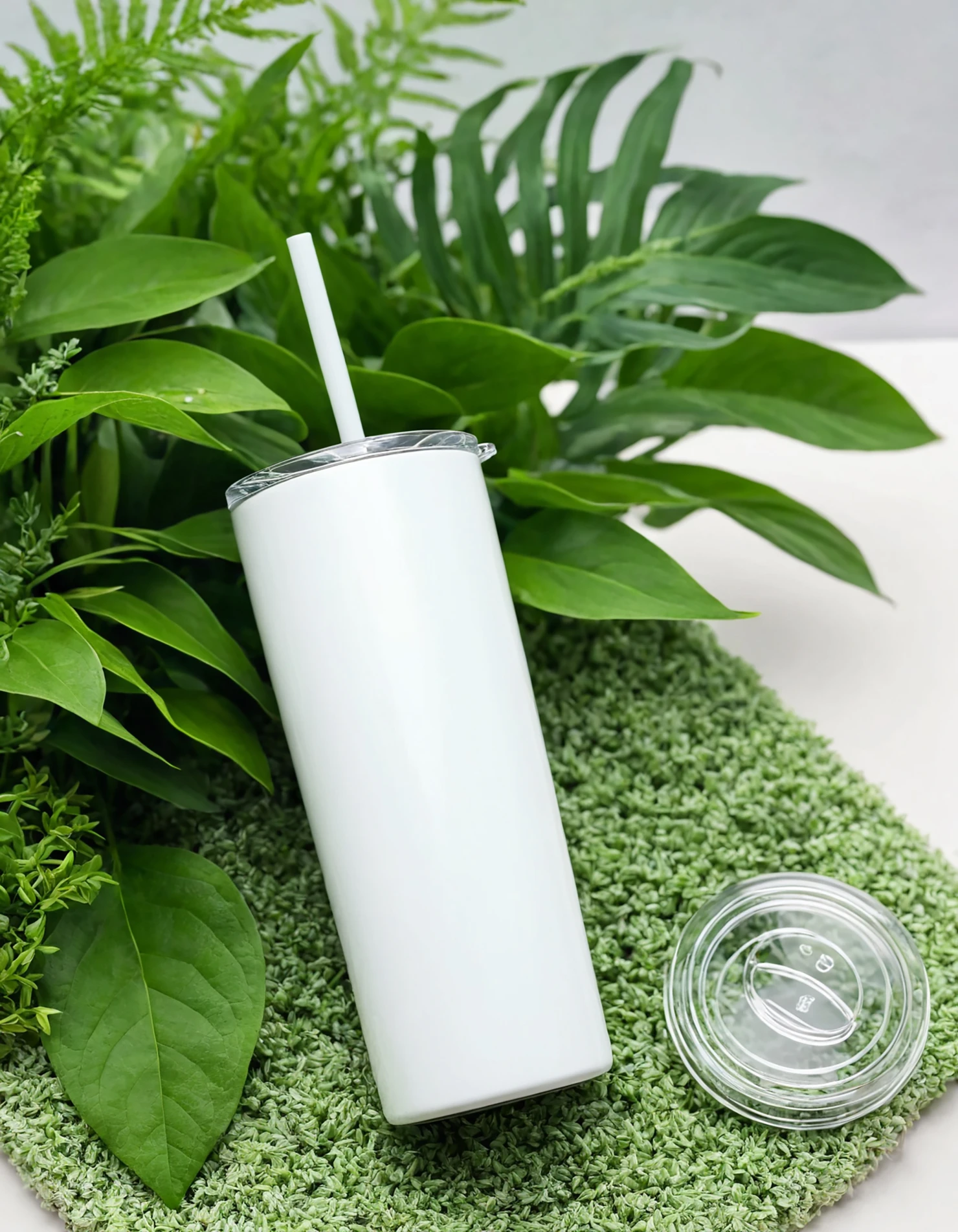 White color sublimation 20 oz skinny tumbler with straw #39832