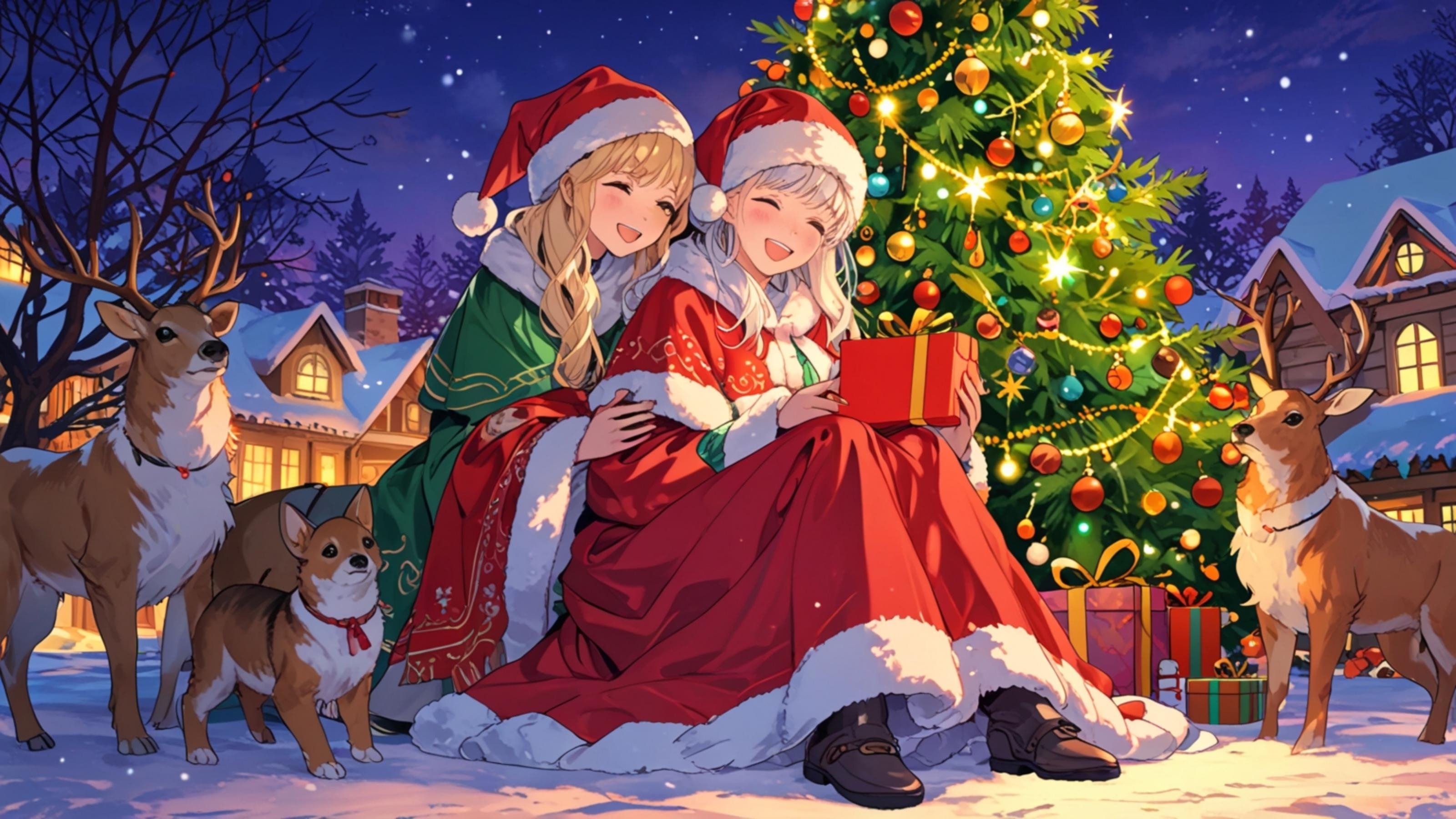 Family celebrating Christmas day #39884