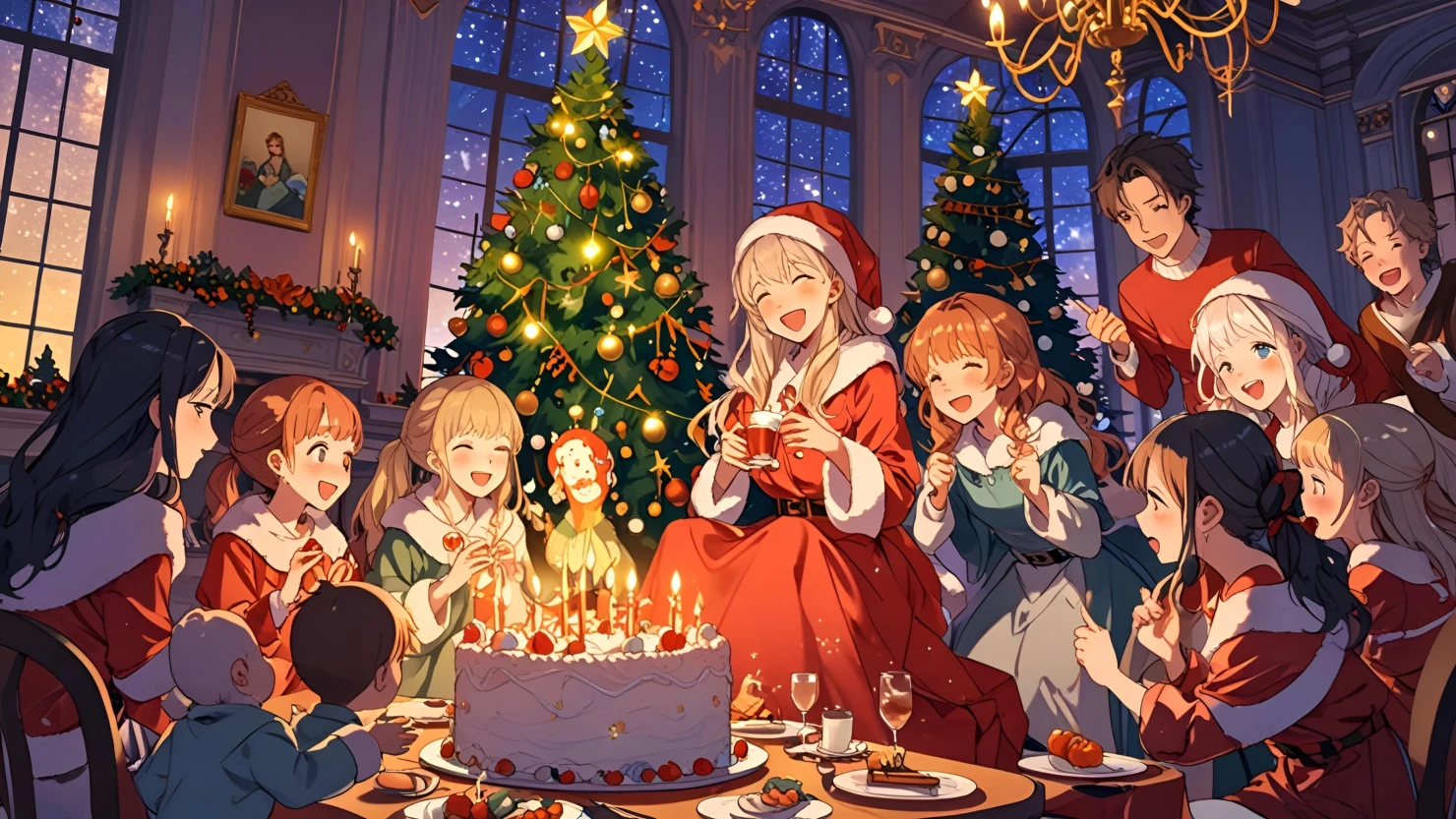 Family celebrating Christmas day #39885