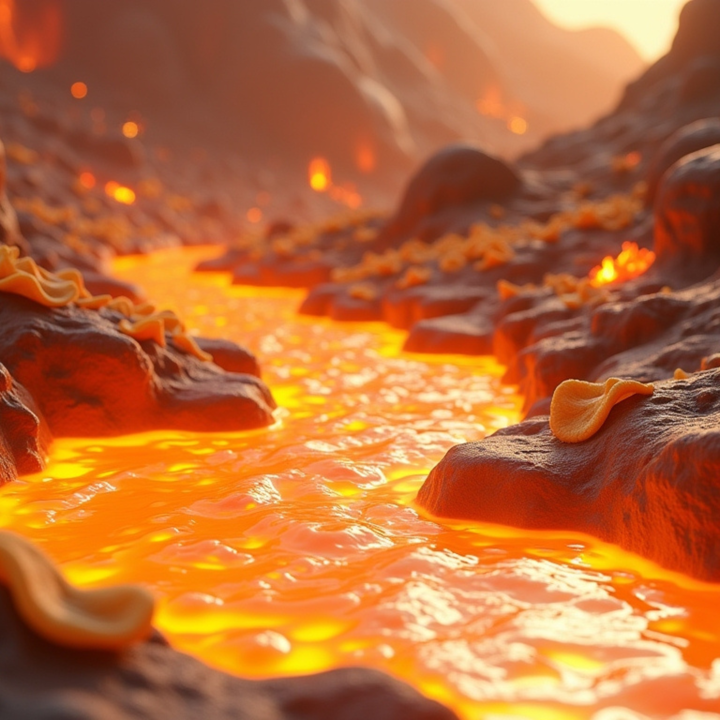 Lava river made with food #39970