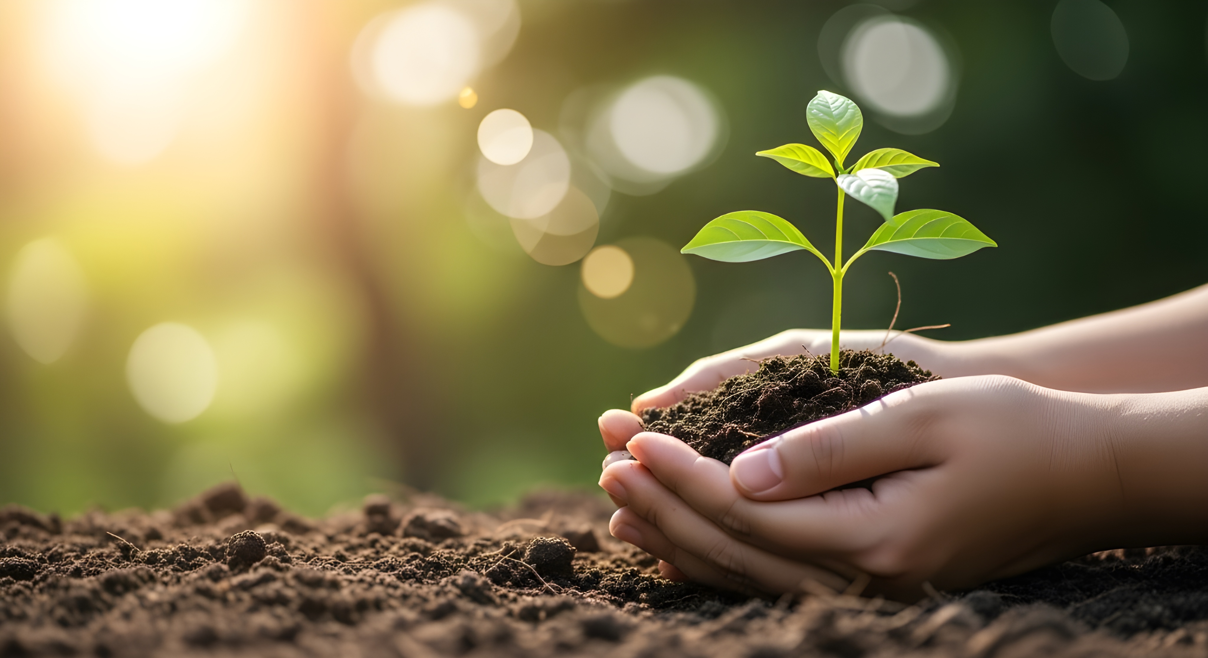 Hands Gently Protecting Green Tree Shaped Globe on Tropical Nature Background, Summer Ecology Awareness, Environmental Protection Concept, Sustainable Planet Earth Care and Conservation Symbol. #40037