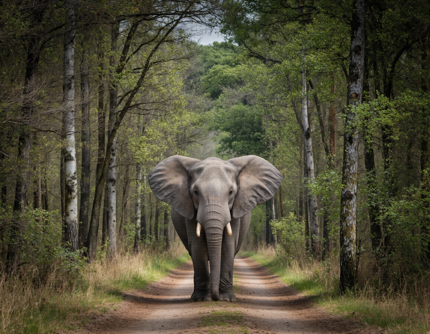 Elephant on Forest Path #40083