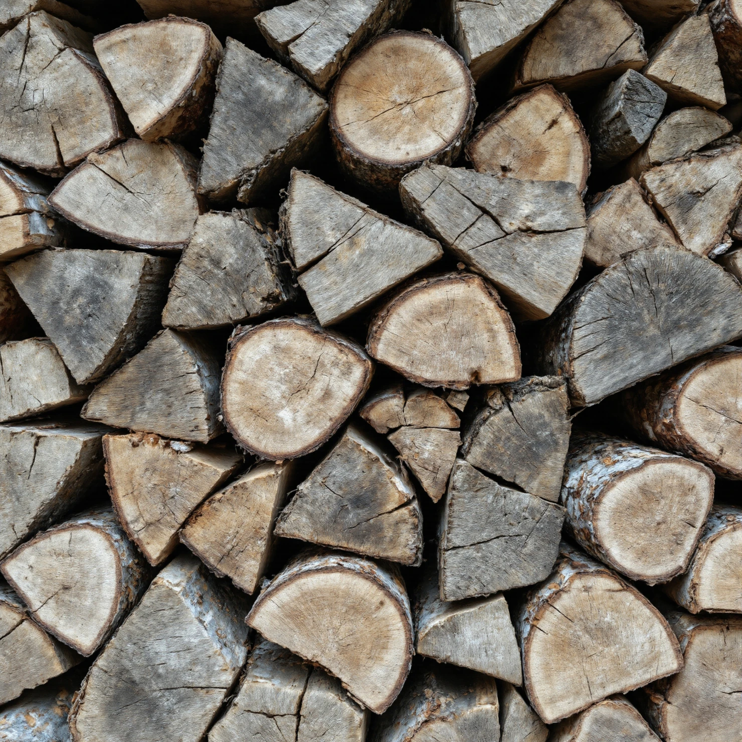 Neatly Stacked Firewood Ready for Winter #40100