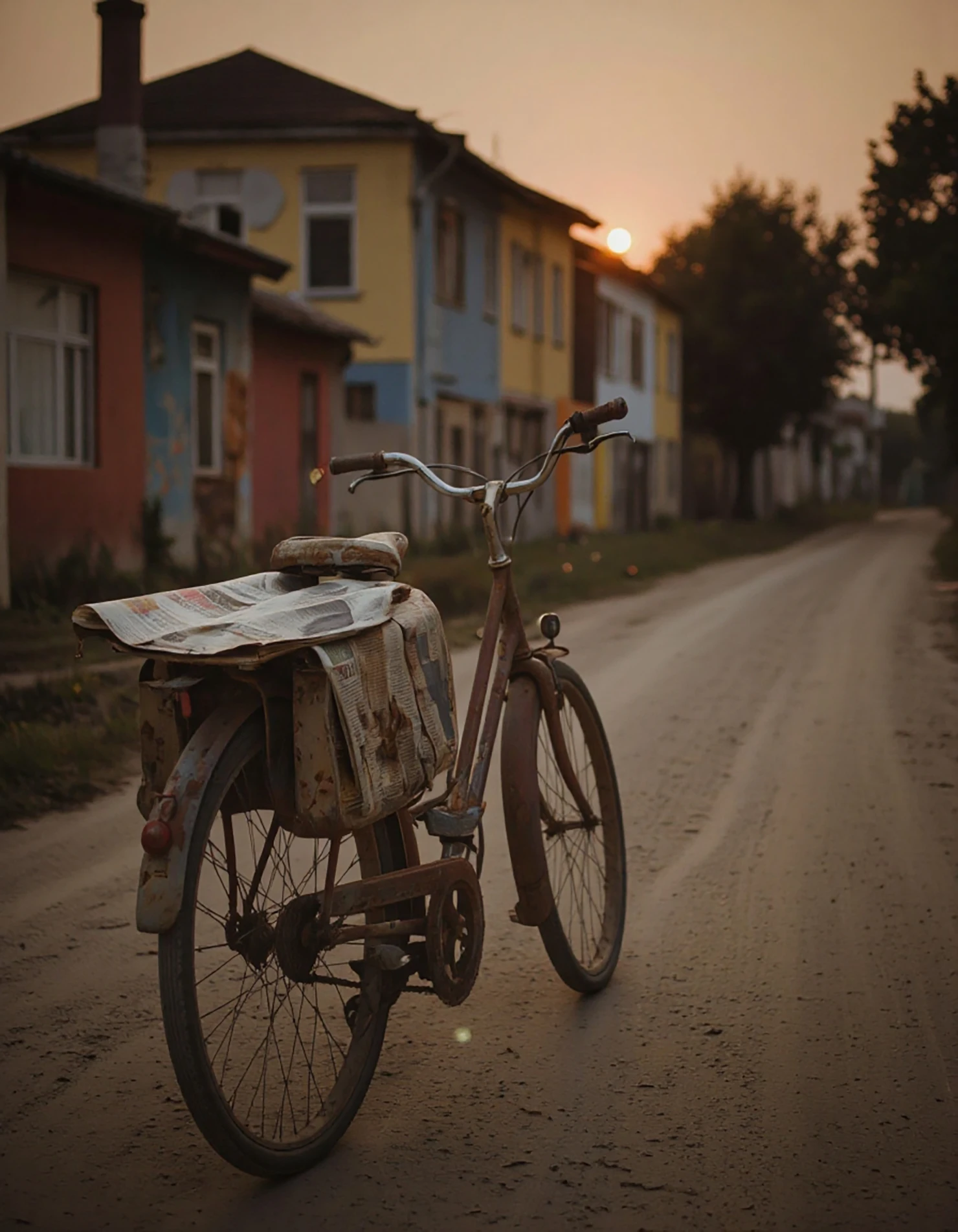 Vintage Bicycle on a Dirt Road at Sunset #40101