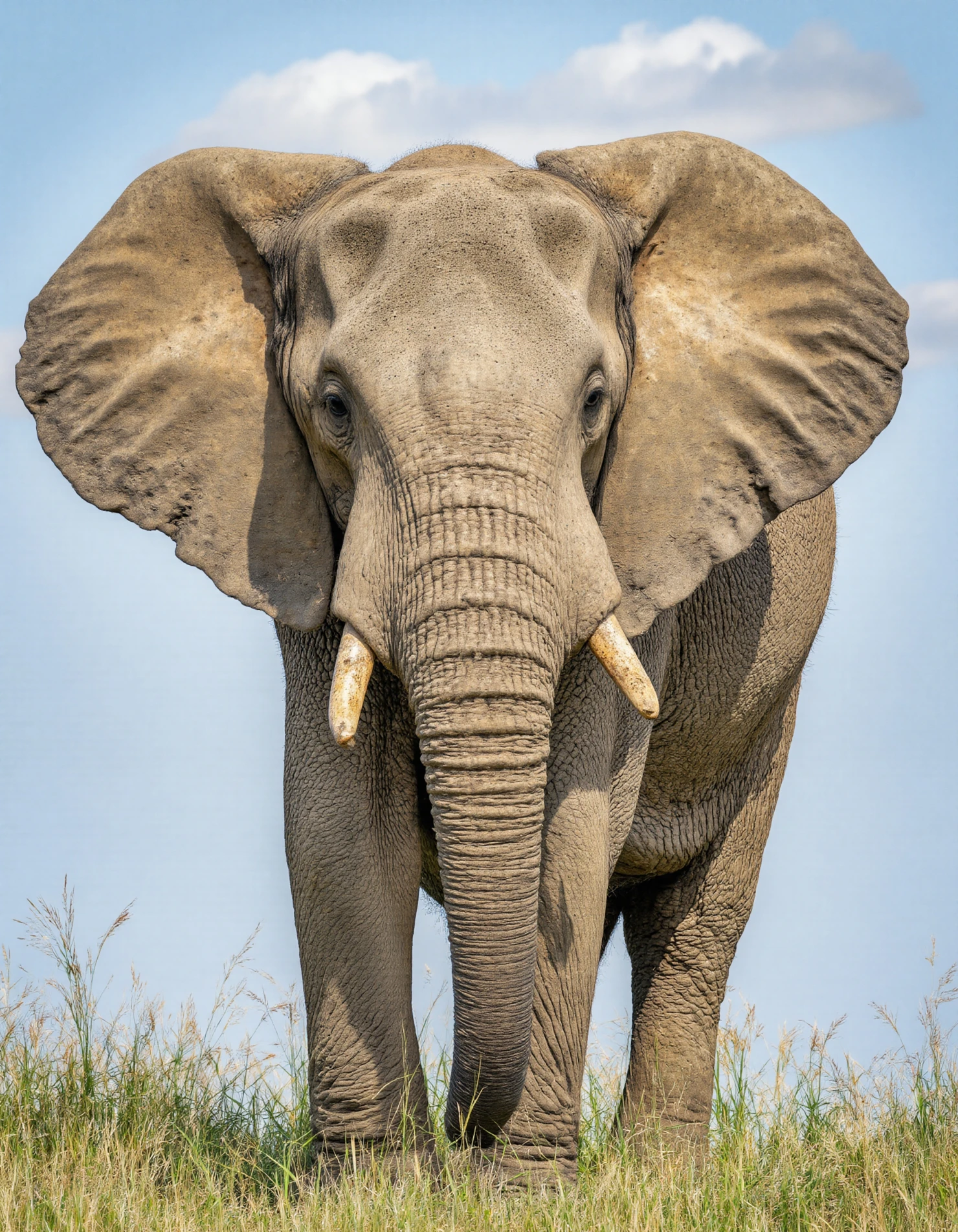Majestic African Elephant Standing in Grassland #40107