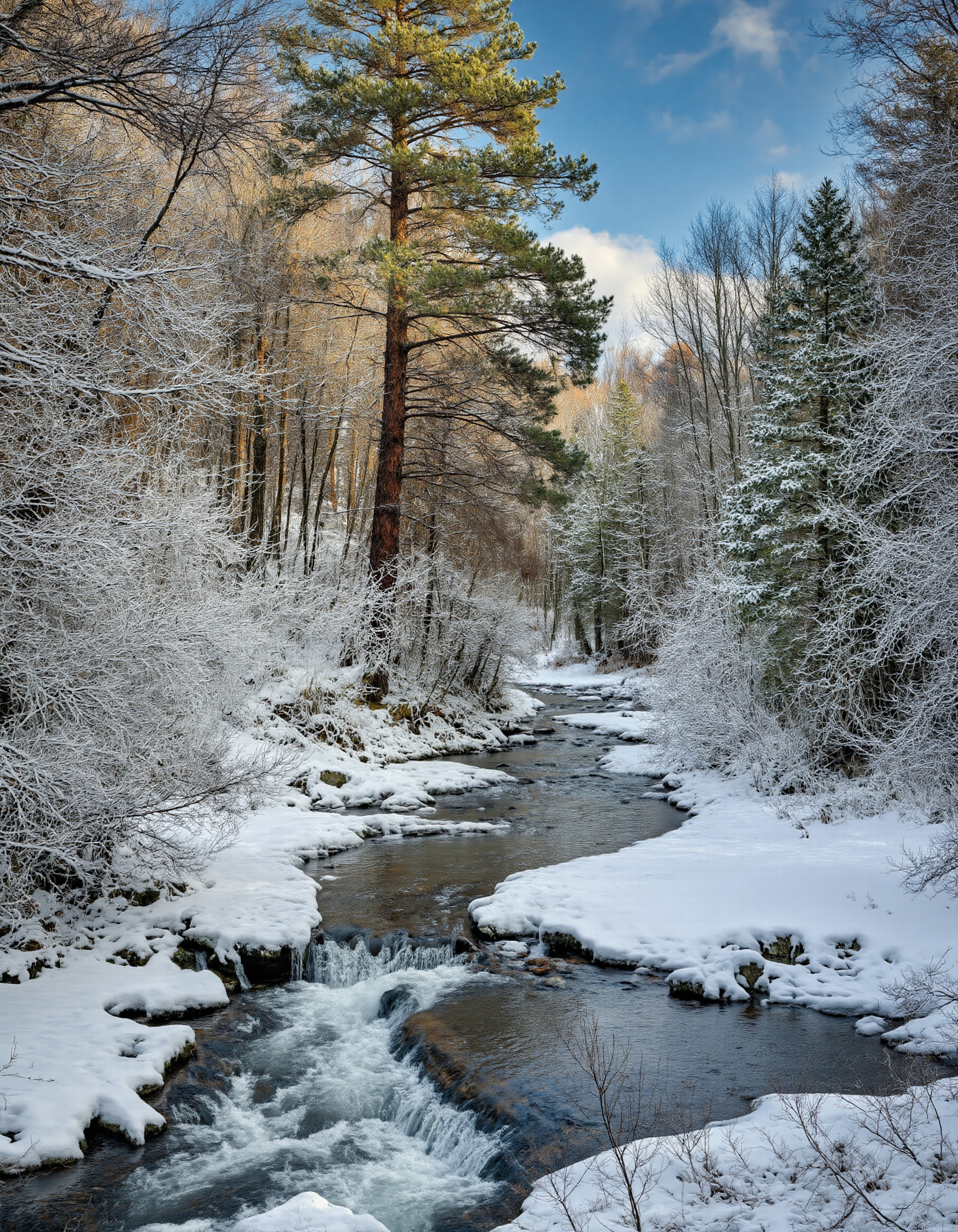Snowy Waterfall Scene #40194
