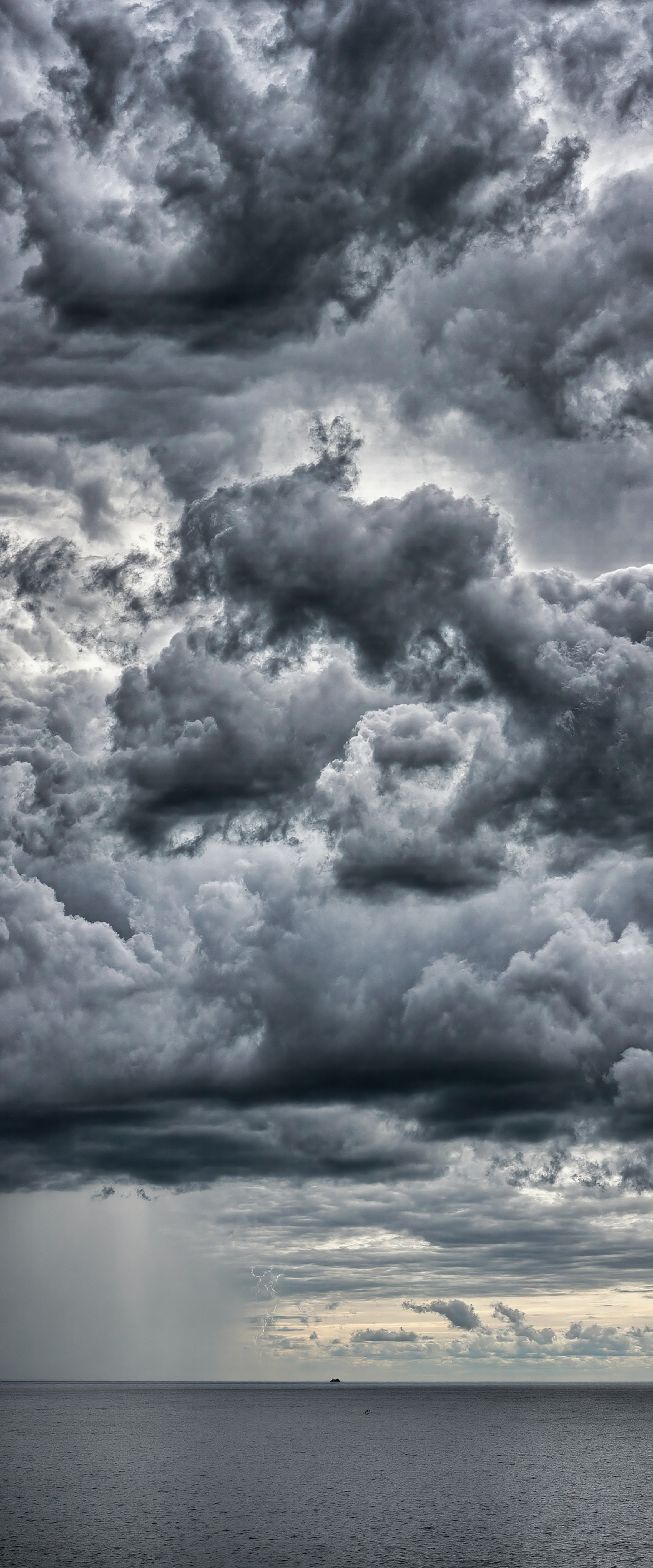 Stormy Sky Over Ocean with Lightning Strike #40206