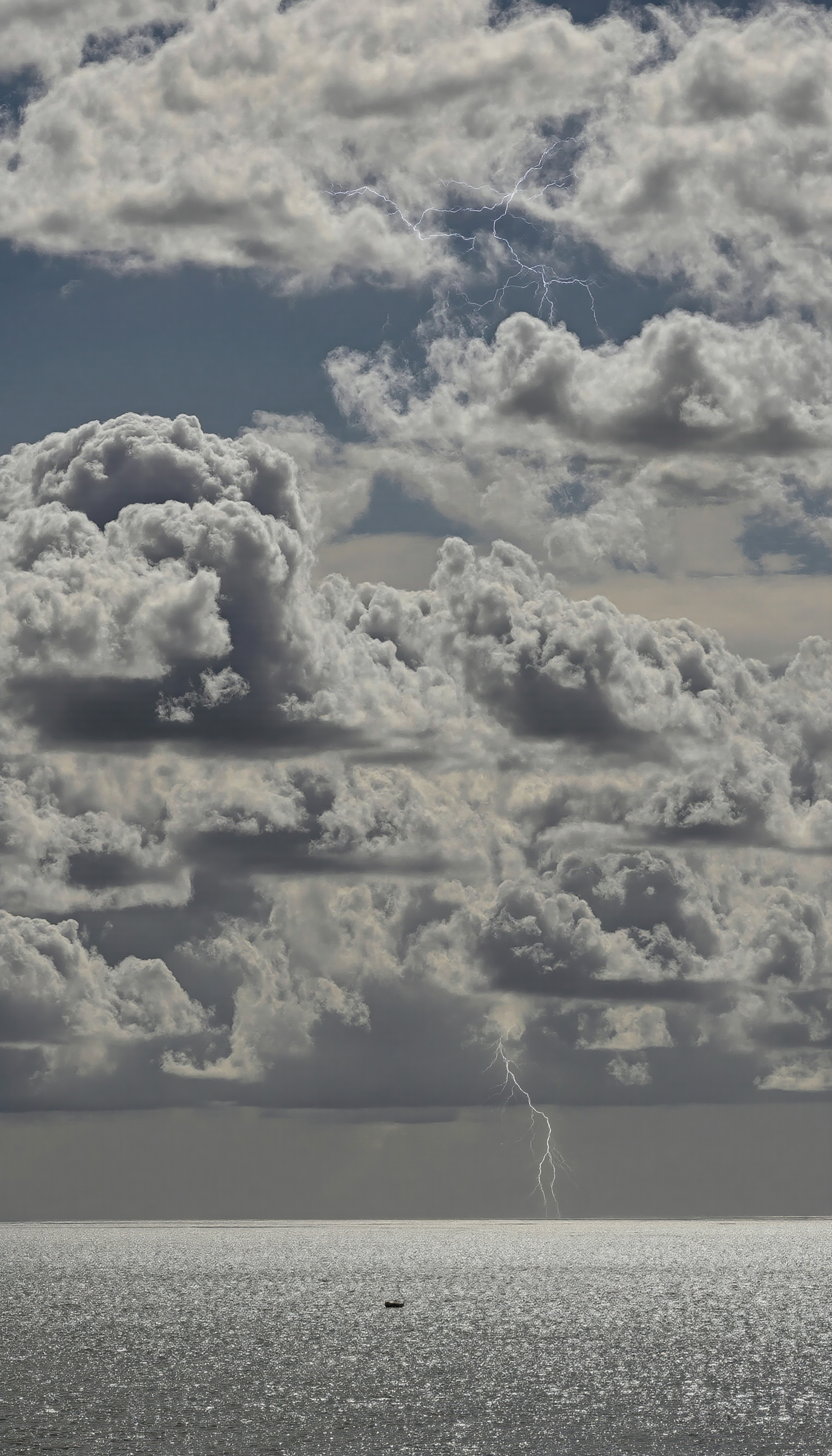 Stormy Sky Over Ocean with Lightning Strike #40208