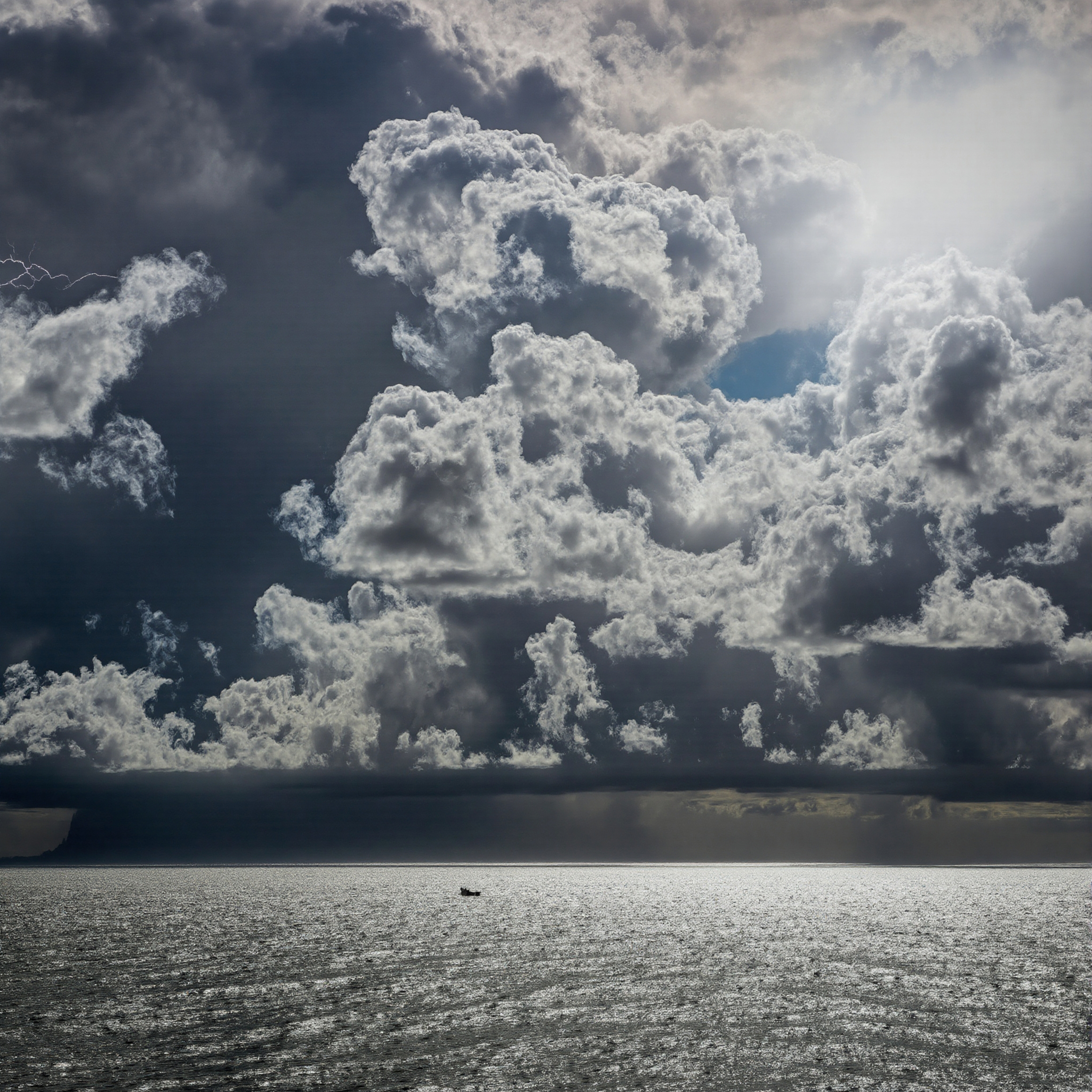 Stormy Sky Over Ocean with Lightning Strike #40210