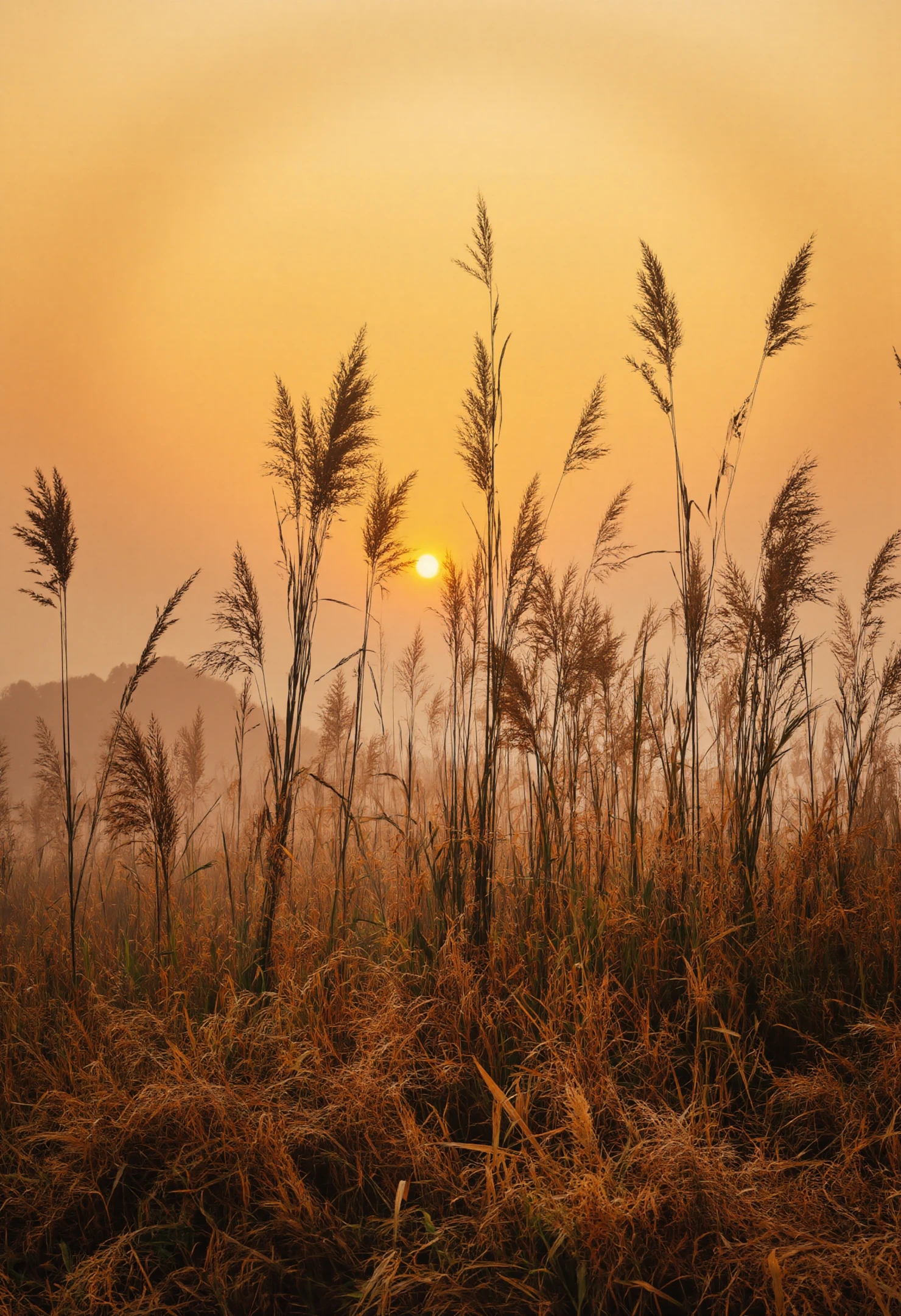 Golden Sunrise over Reeds and Meadow #40133
