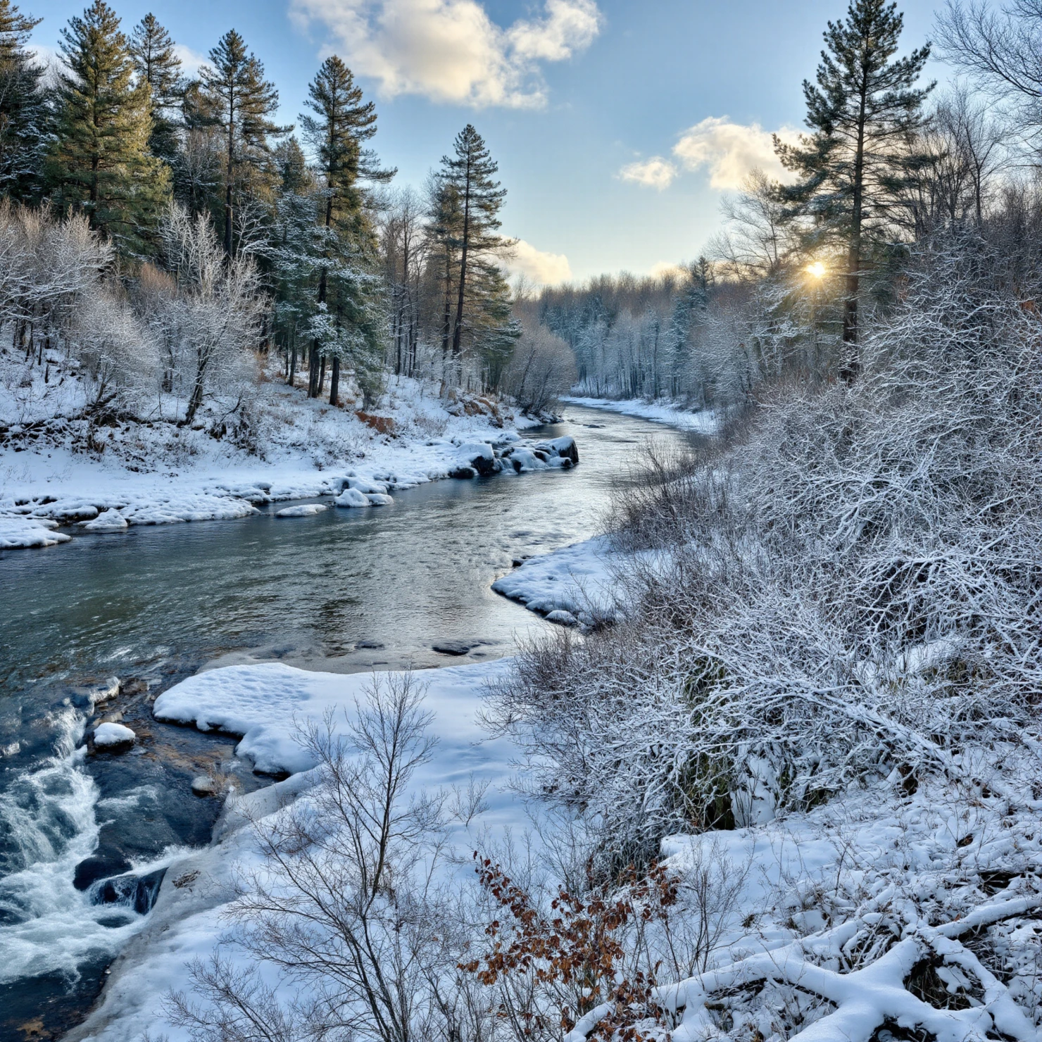 Snowy Waterfall Scene #40192