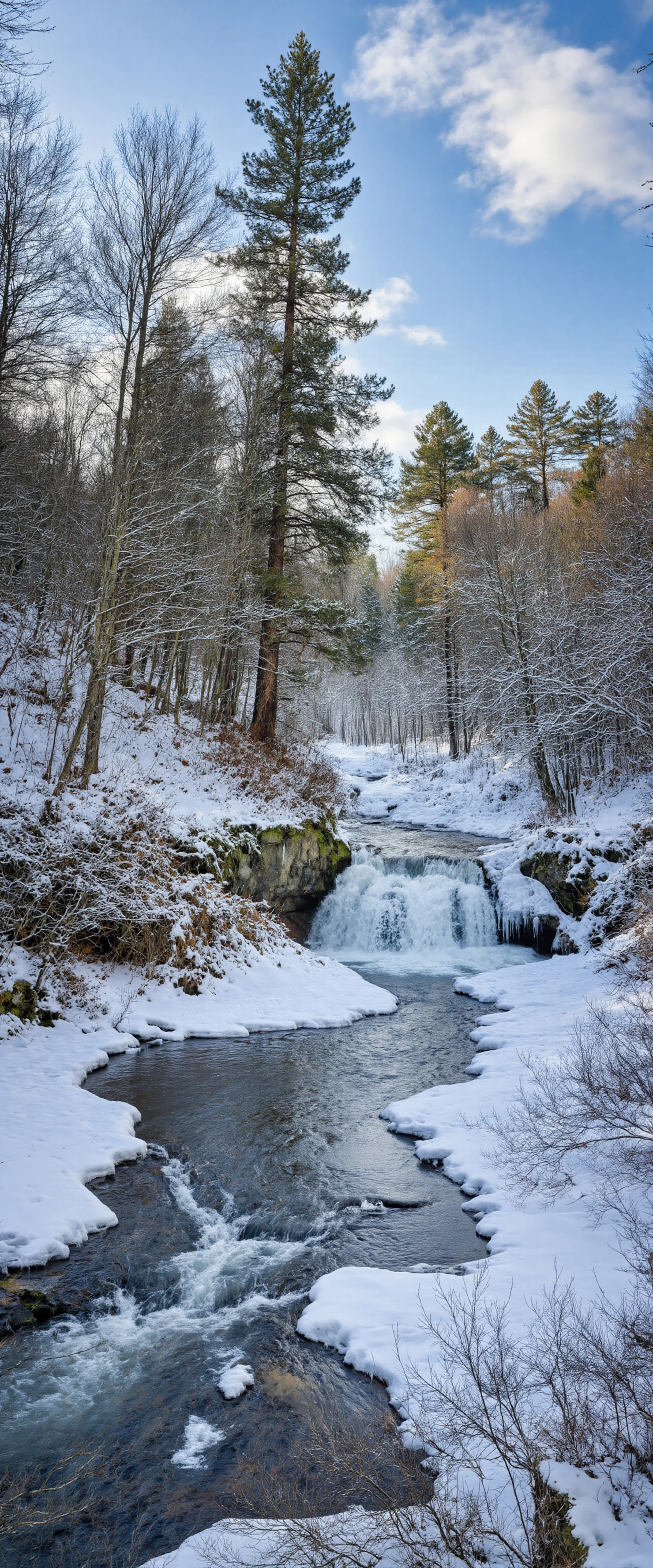 Snowy Waterfall Scene #40193