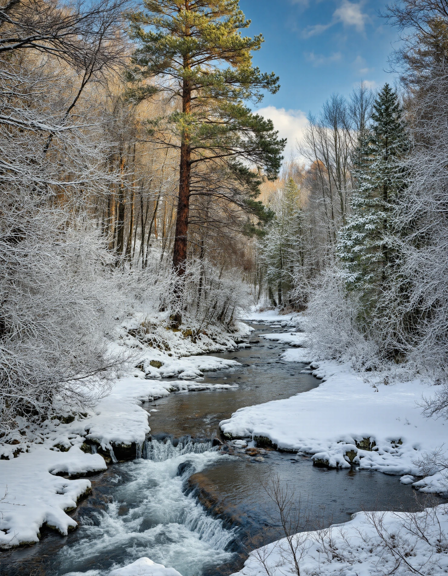 Snowy Waterfall Scene #40194