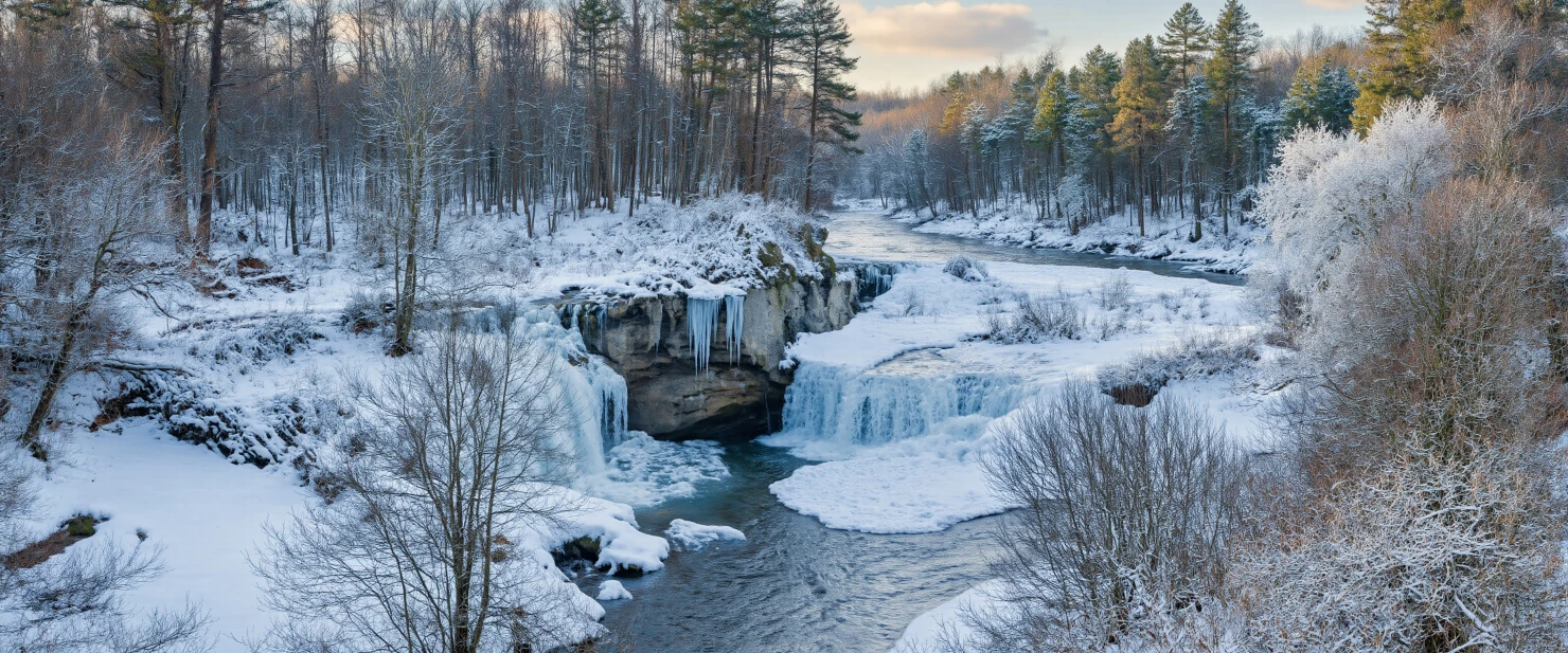 Snowy Waterfall Scene #40198