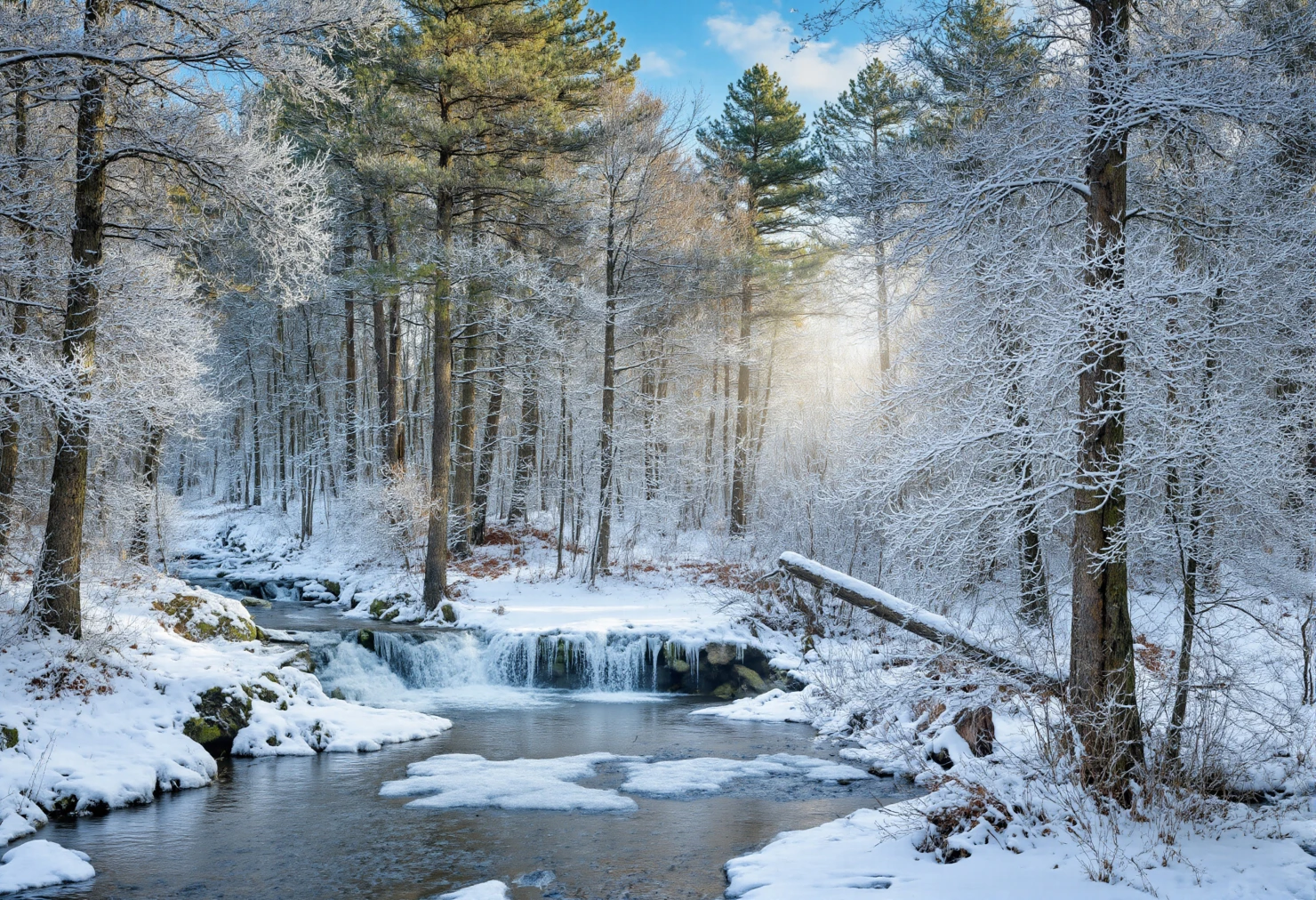 Snowy Waterfall Scene #40200